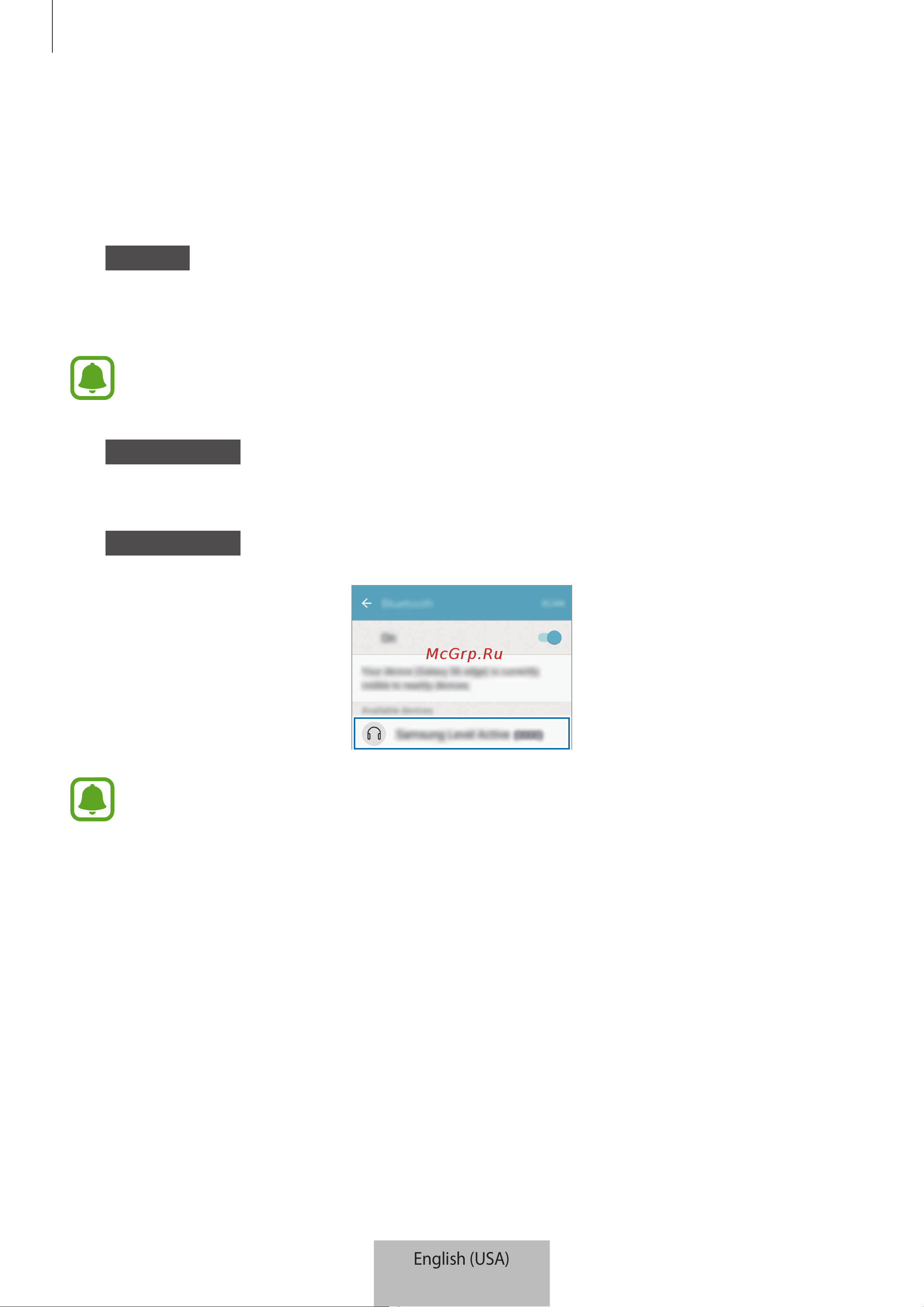 Samsung Level Active [670/805] Connecting to a mobile device