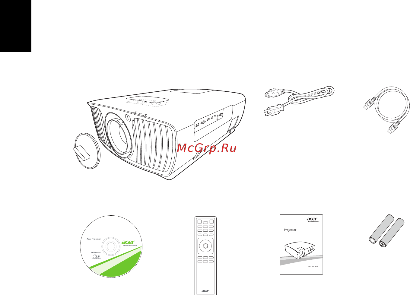 Acer V9800 MR.JNW11.001 Черный [12/53] Состав комплекта поставки