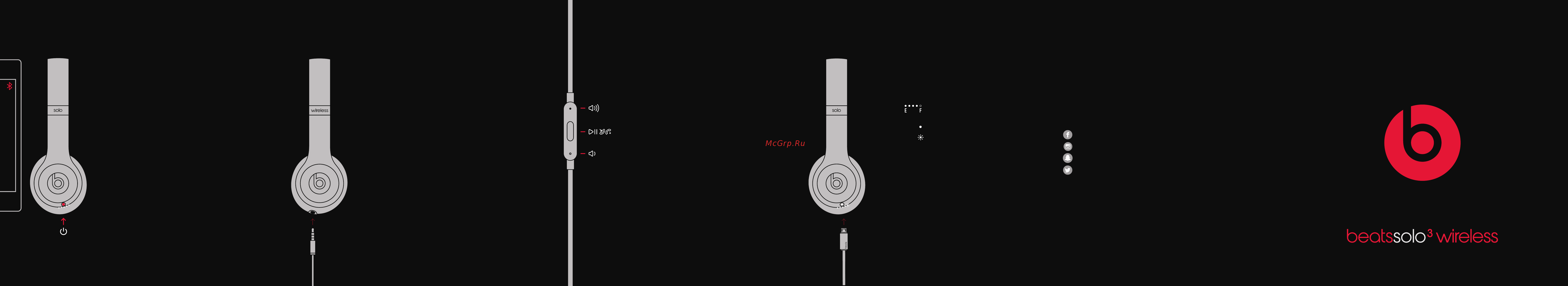 Beats Solo3 Wireless On-Ear Headphones RED [2/2] Charge