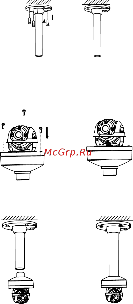 Hikvision DS-2CE56D7T-VPIT [11/15] Установка с помощью подвесного кронштейна
