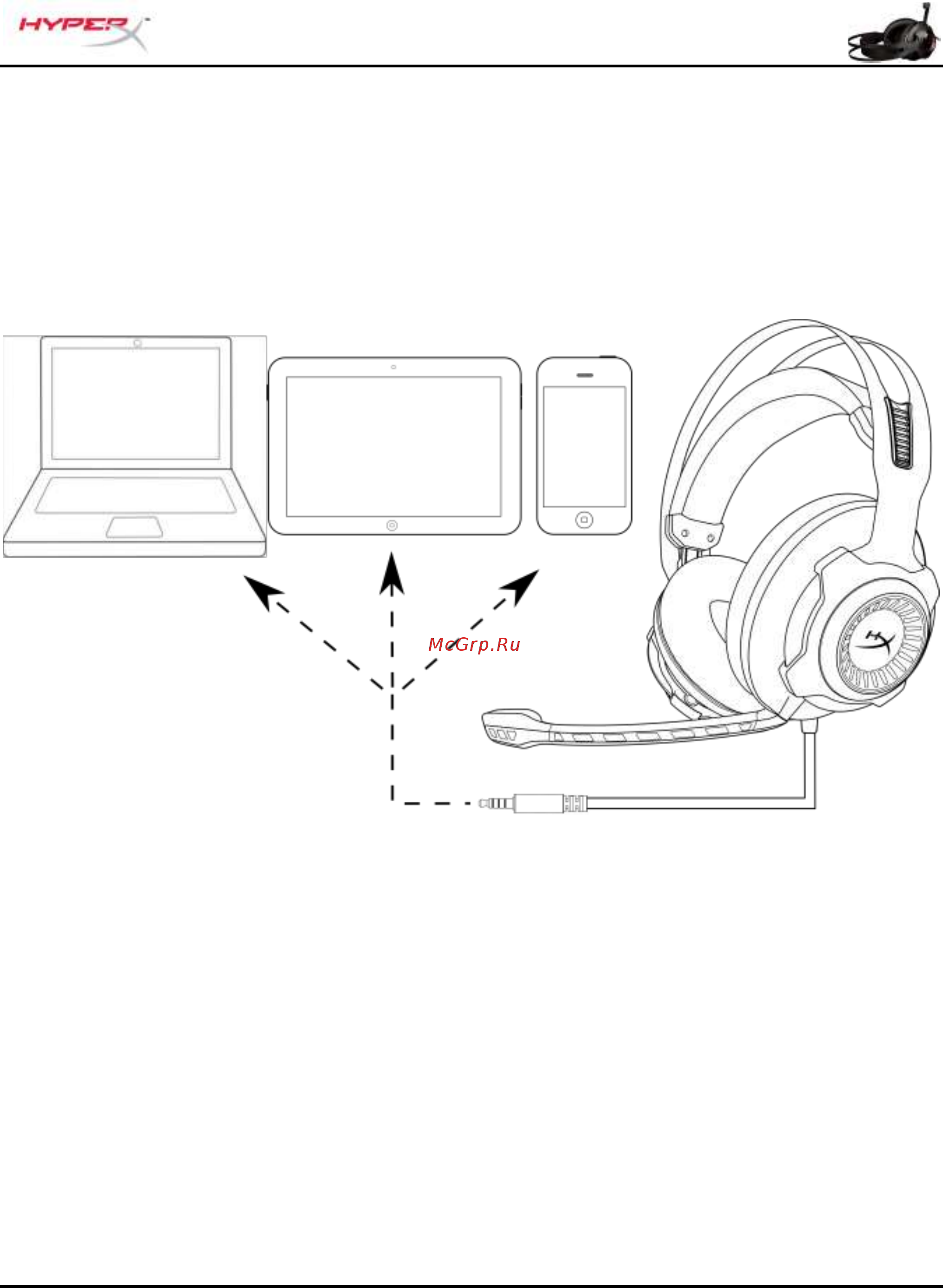 Kingston HyperX Cloud Revolver S [141/301] Aby używać zestawu słuchawkowego z urządzeniem mobilnym lub innym urządzeniem posiadającym gniazdo jack typu ctia 4 pola należy podłączyć wtyk 3 5 mm bezpośrednio do gniazda jack urządzenia