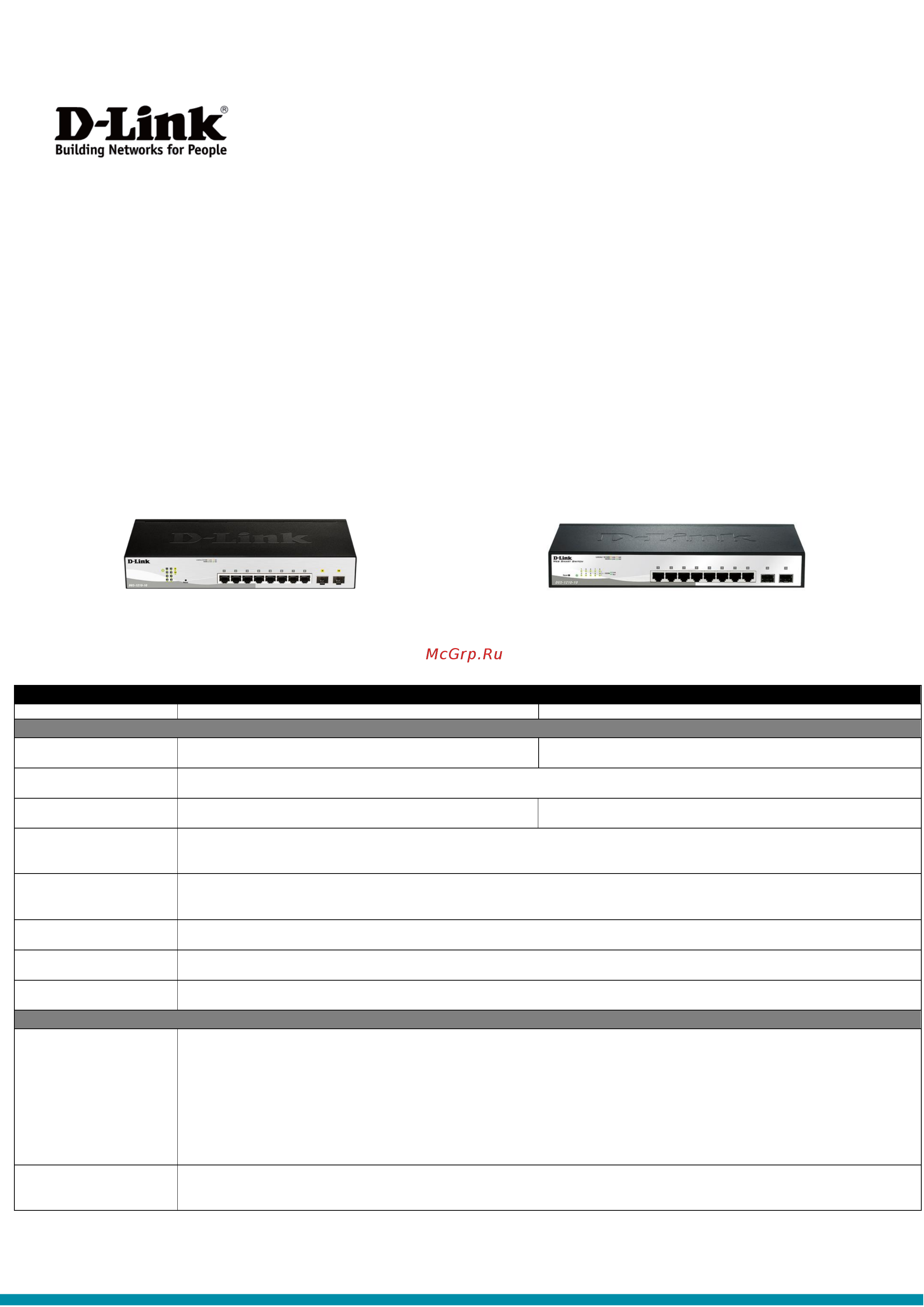 D-Link Web Smart DGS-1210-10/C1A Серый, черный [2/7] 100 1000base t и 2 портами 1000base x sfp