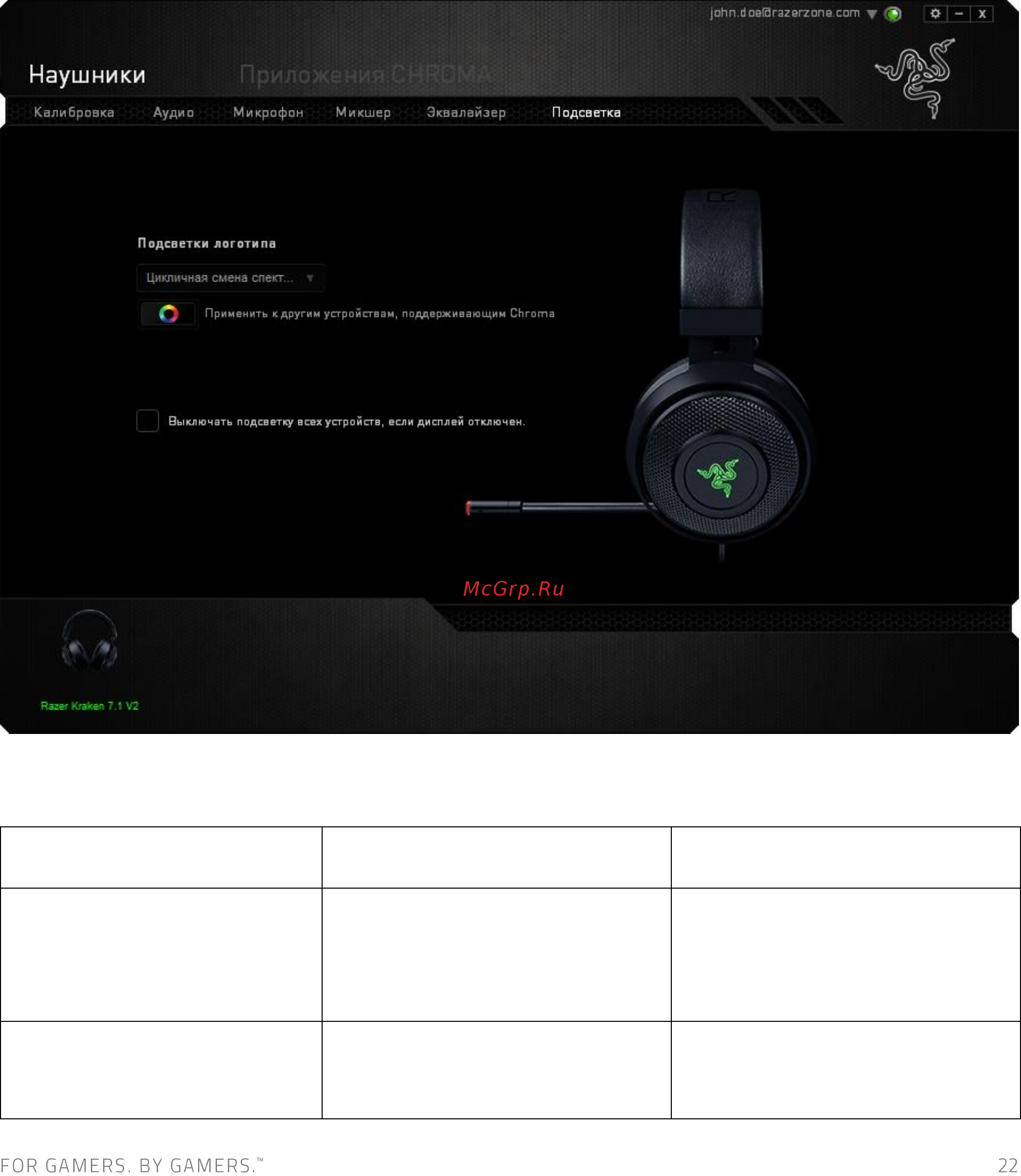 Razer Kraken Pro V2 Oval Black RZ04-02050400-R3M1 [23/29] Вкладка подсветка