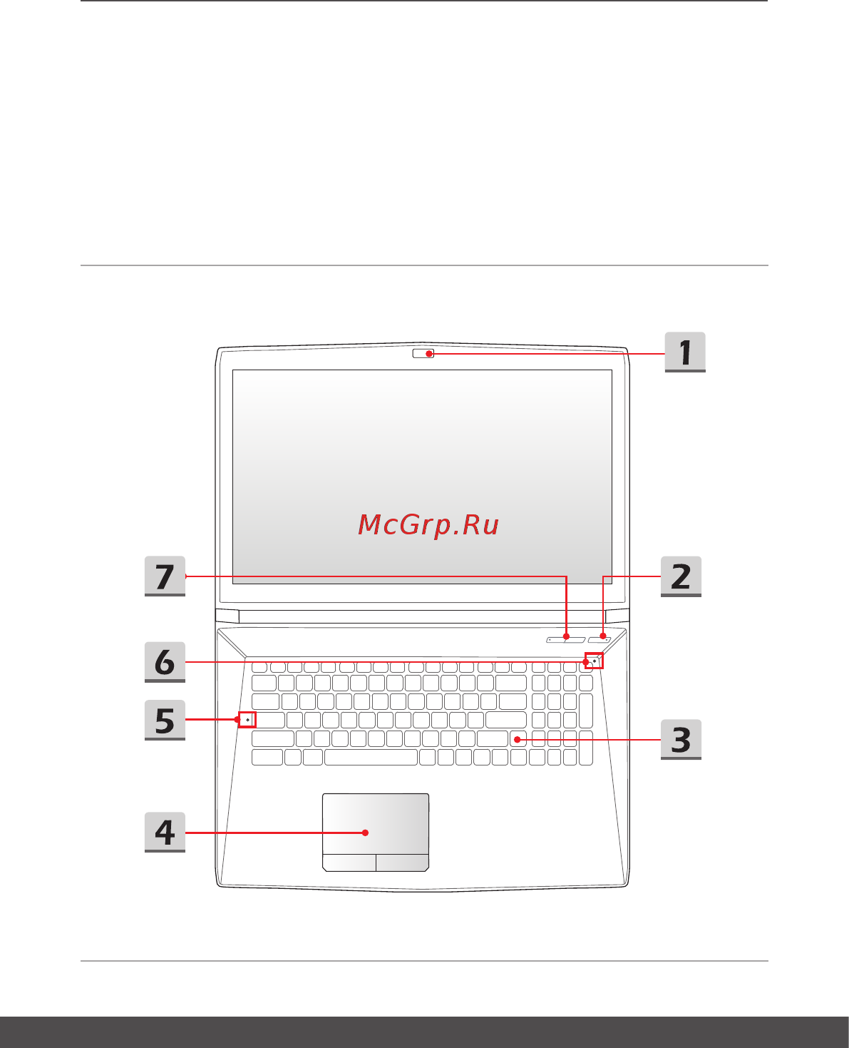 MSI GV72 7RD-1080RU 9S7-1799GB-1080 [13/68] Вид сверху в открытом состоянии
