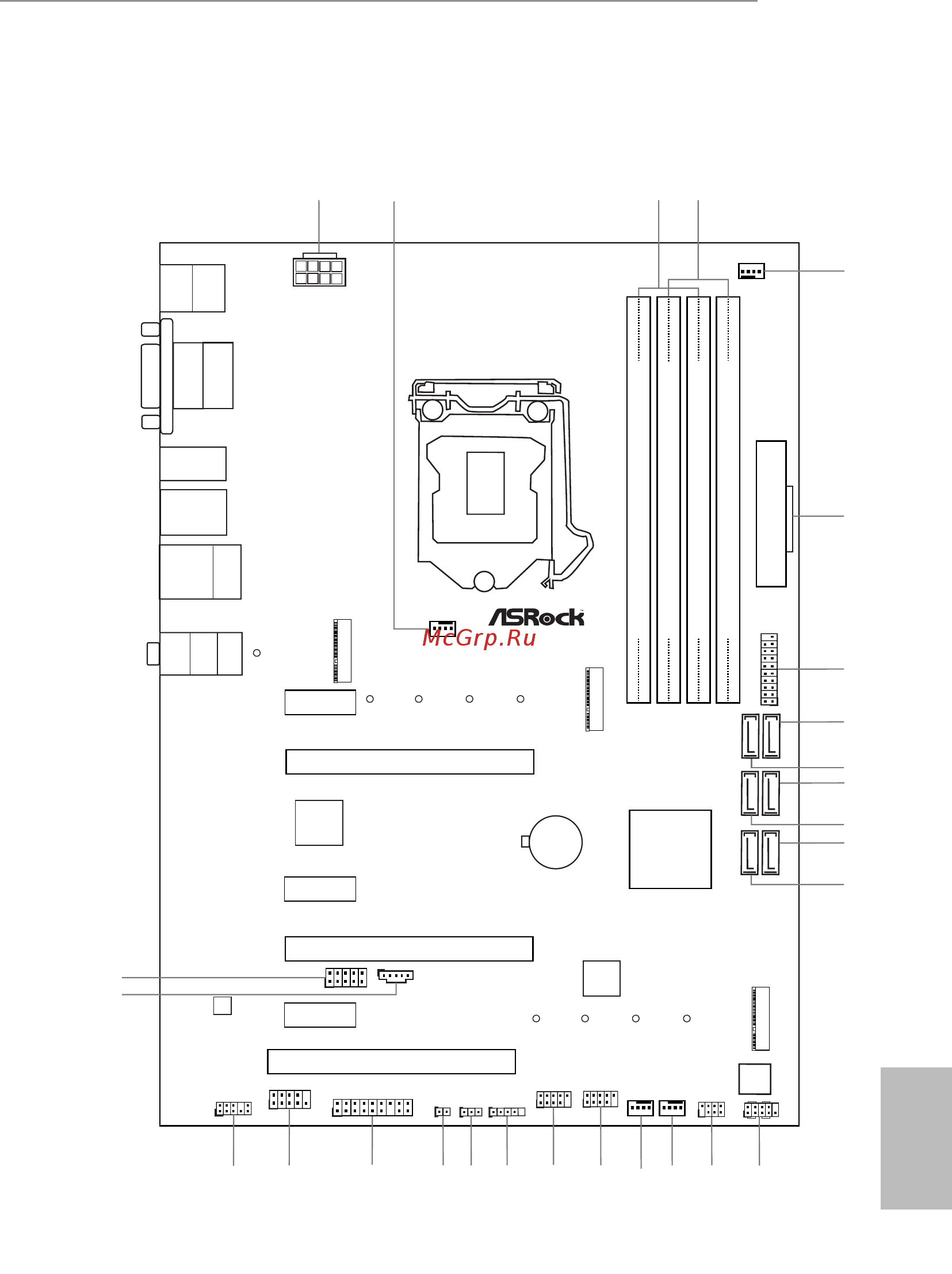 ASRock Z270 PRO4 SOCKET 1151 Z270 4XDDR4 [3/172] Motherboard layout
