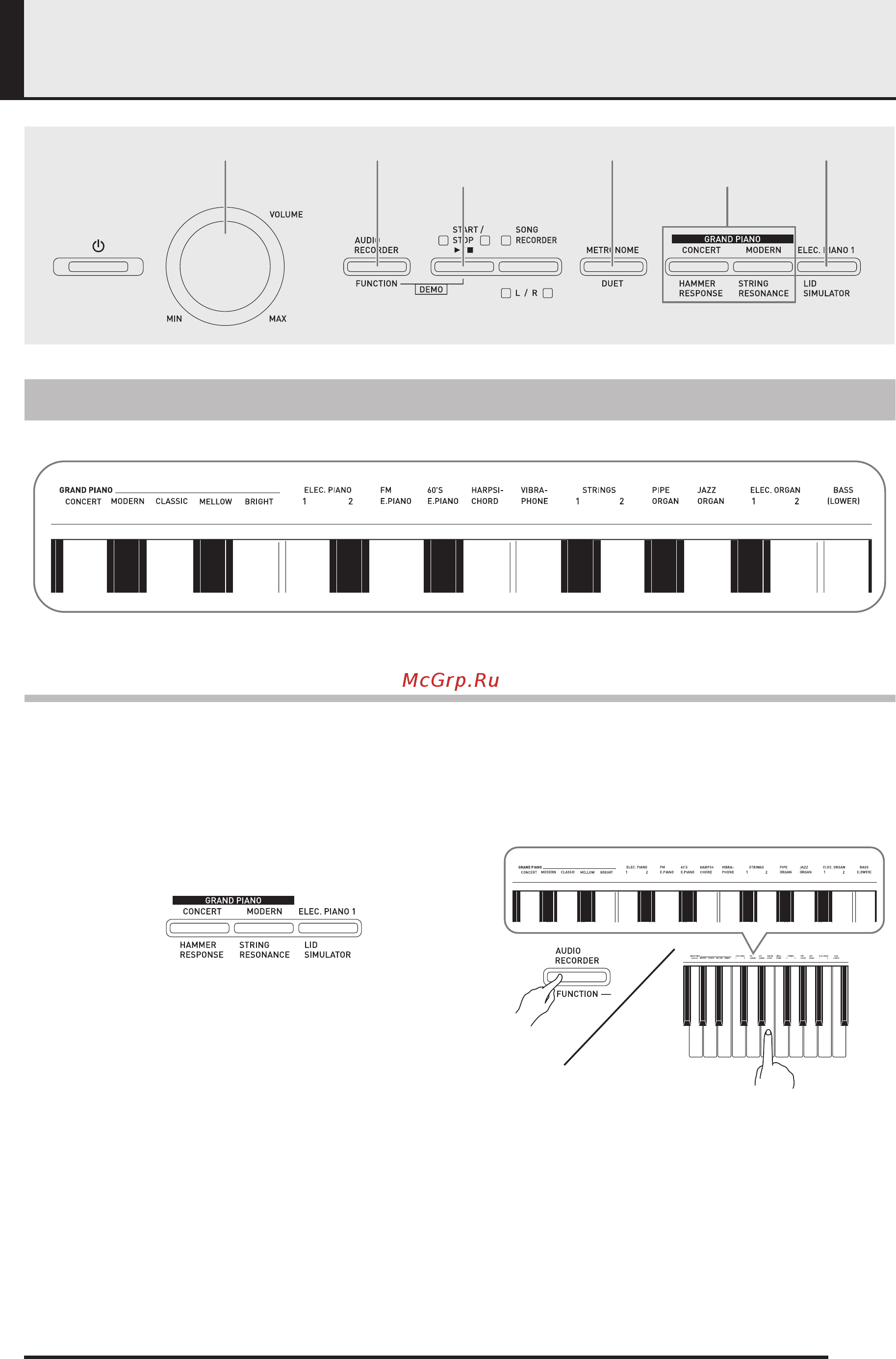 Casio PX-860 [8/67] Как выбрать тембр