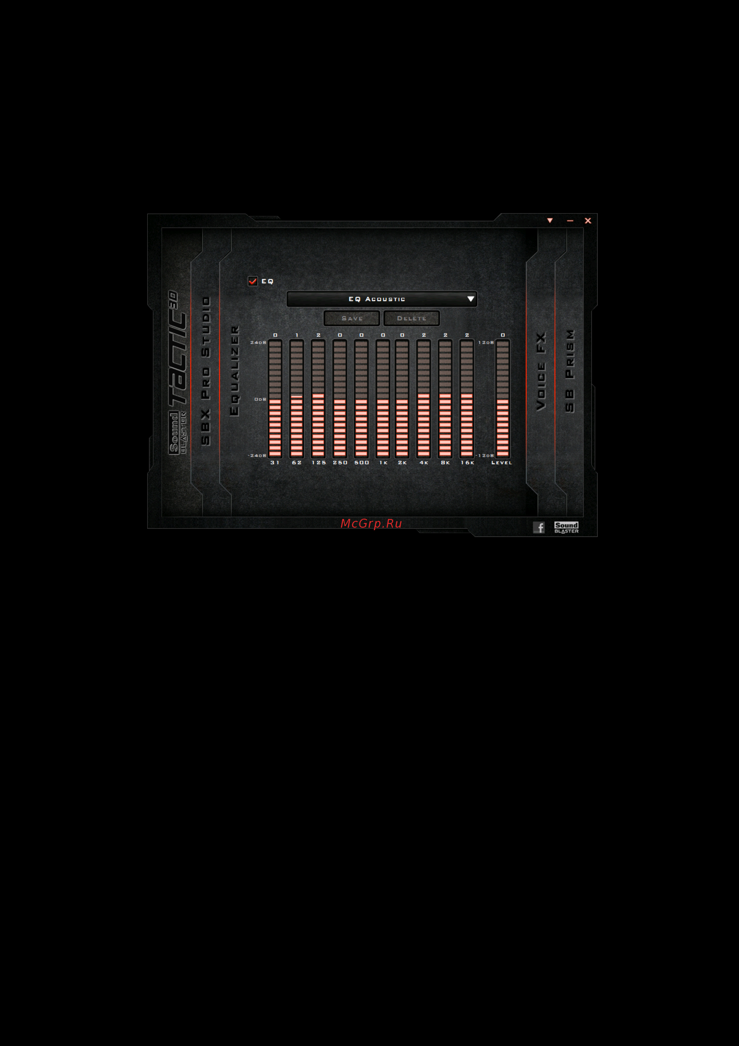 Creative Sound Blaster Tactic3D Rage Wireless V2.0 [17/29] Настройки эквалайзера