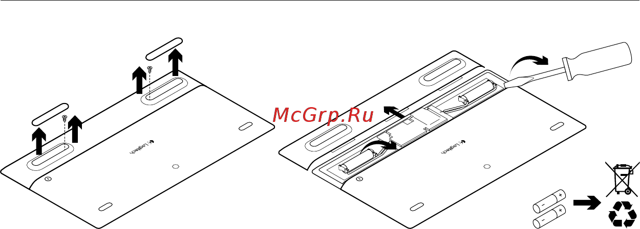 Logitech K760 [12/76] Battery disposal at product end of life
