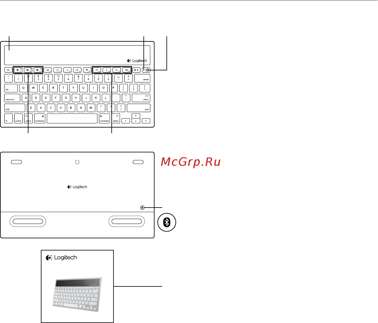 Logitech K760 [53/76] Popis produktu