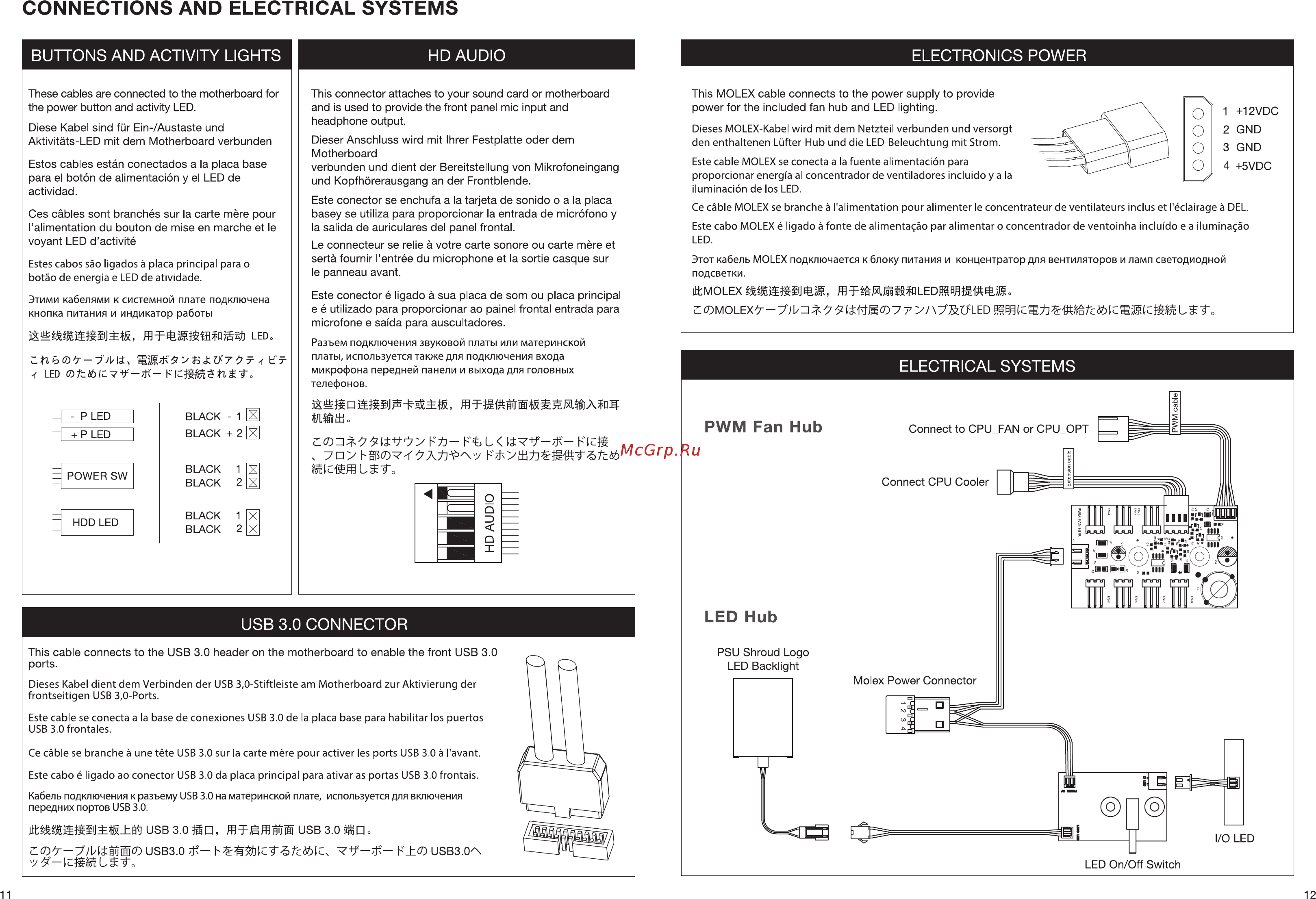 NZXT Manta CA-MANTW-M2 Красный, черный [6/13] Connections and electrical systems