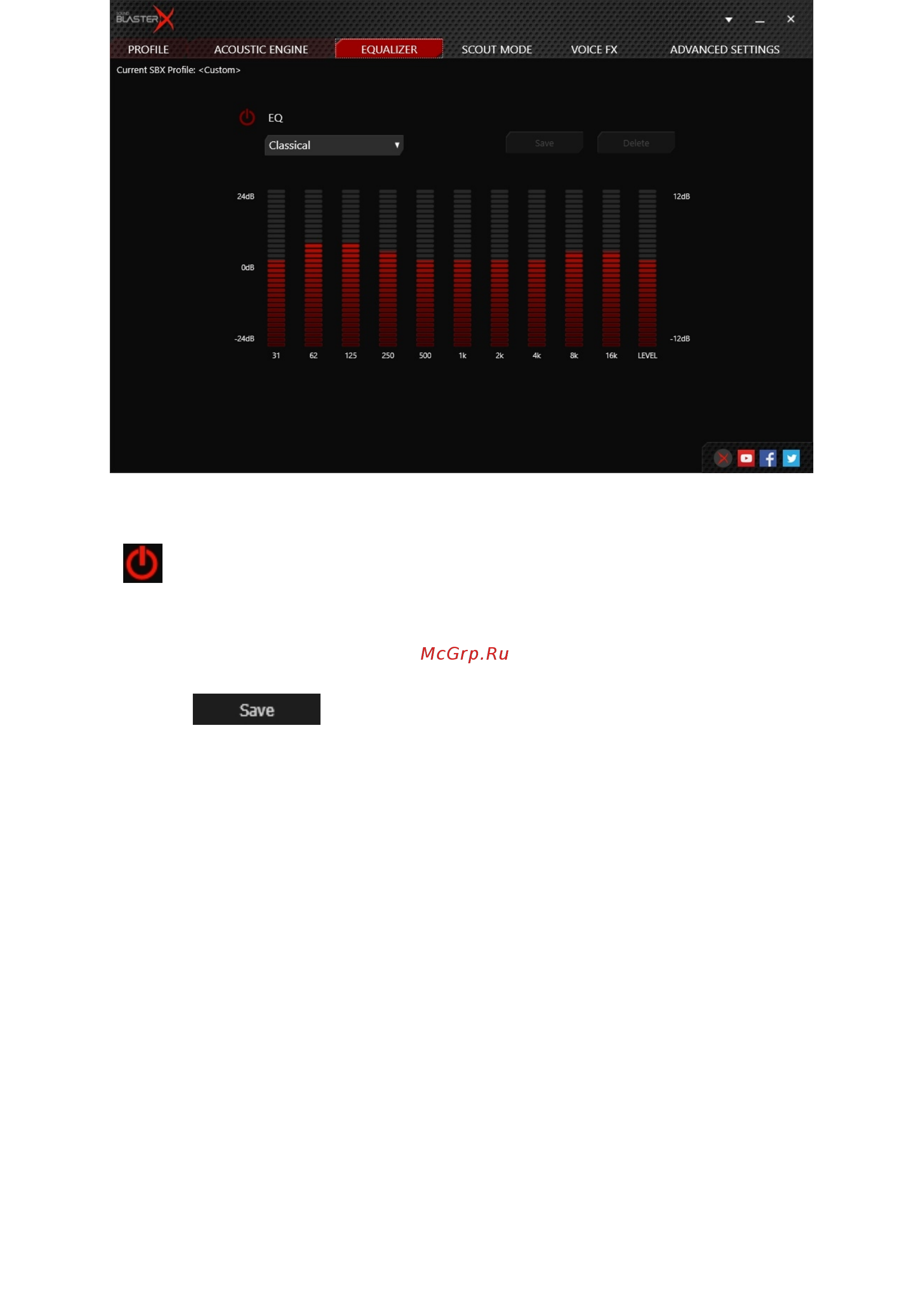 Creative Sound BlasterX H7 [15/27] Параметры эквалайзера