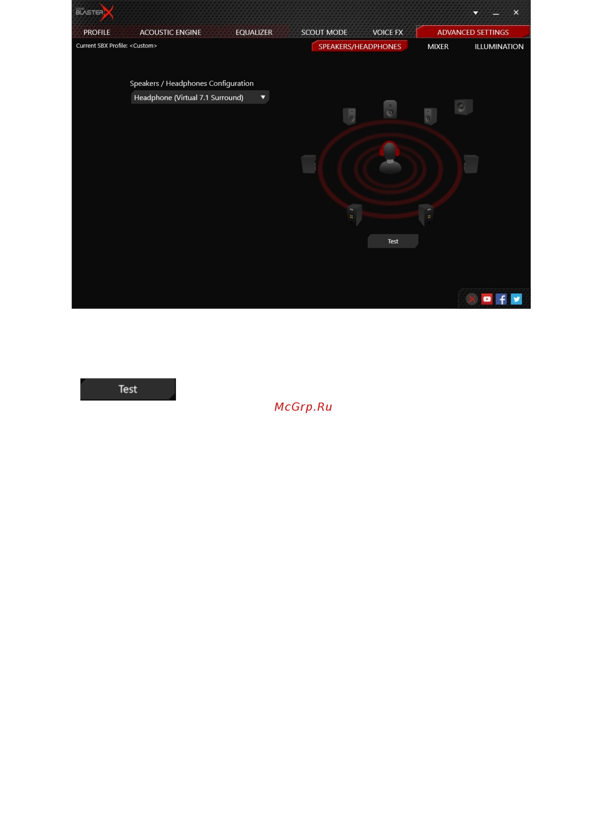 Creative Sound BlasterX H7 [18/27] Параметры наушников