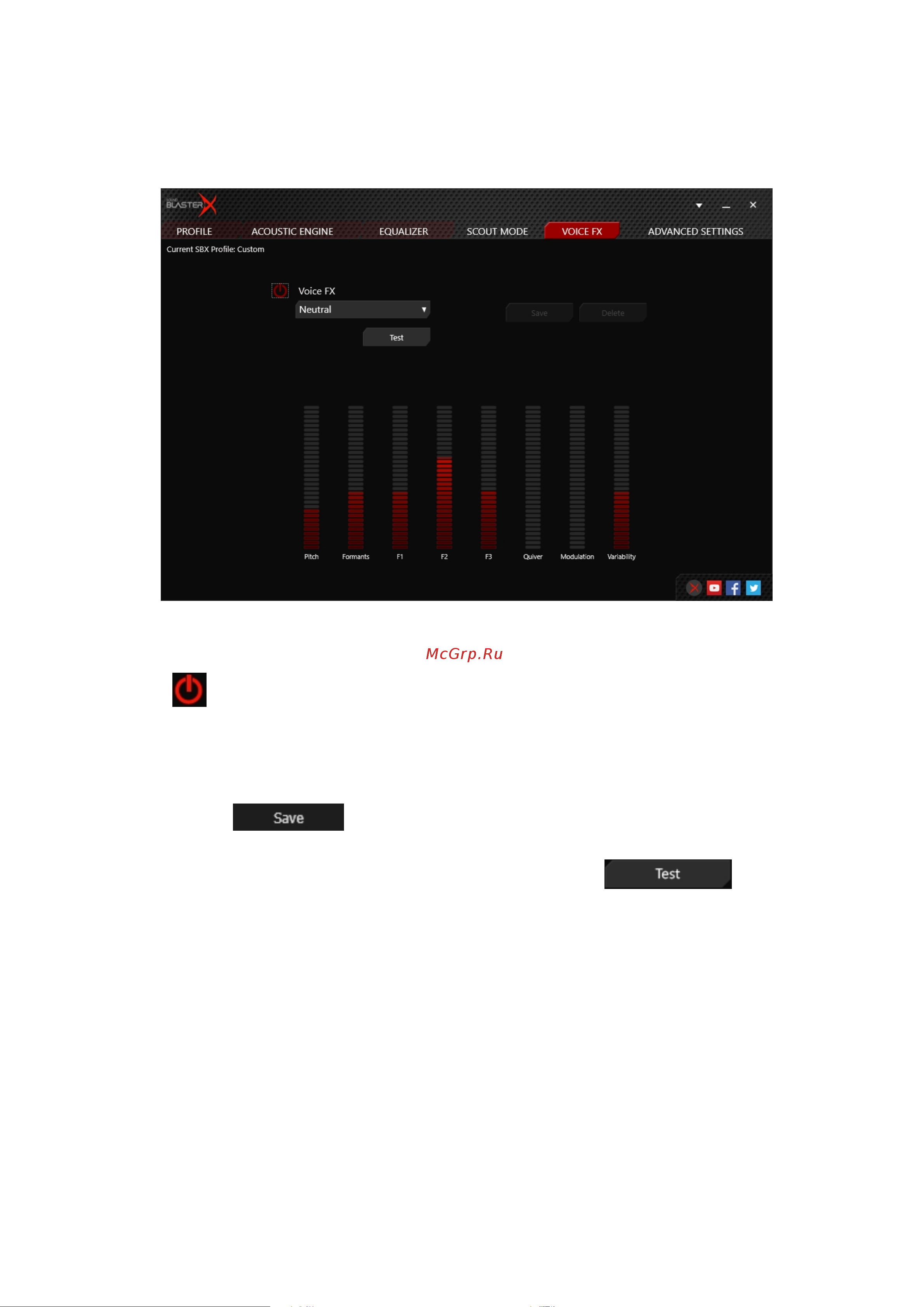Creative USB Sound BlasterX G5 (70SB170000000) [31/40] Параметры voice fx