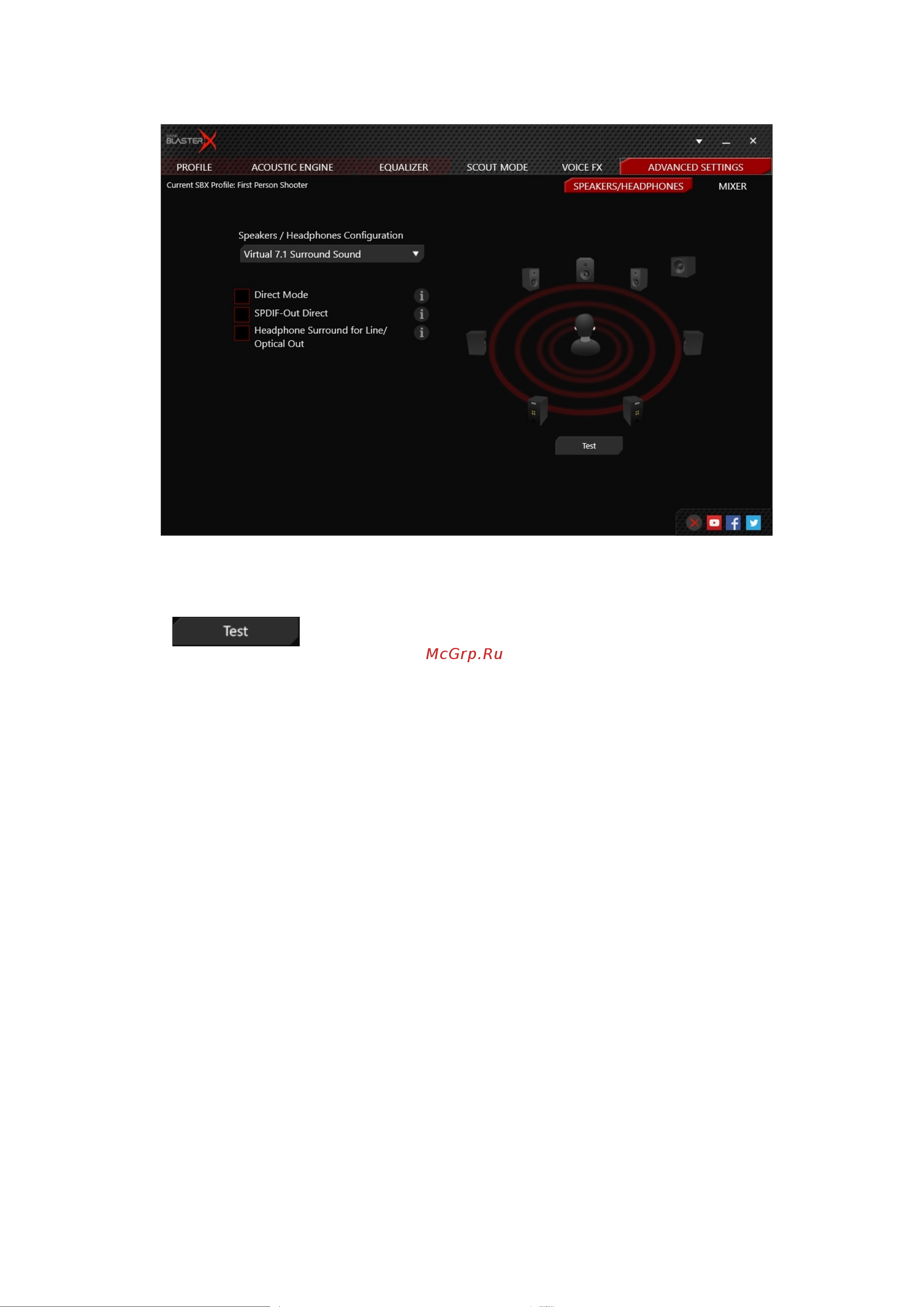Creative USB Sound BlasterX G5 (70SB170000000) [32/40] Параметры динамиков наушников