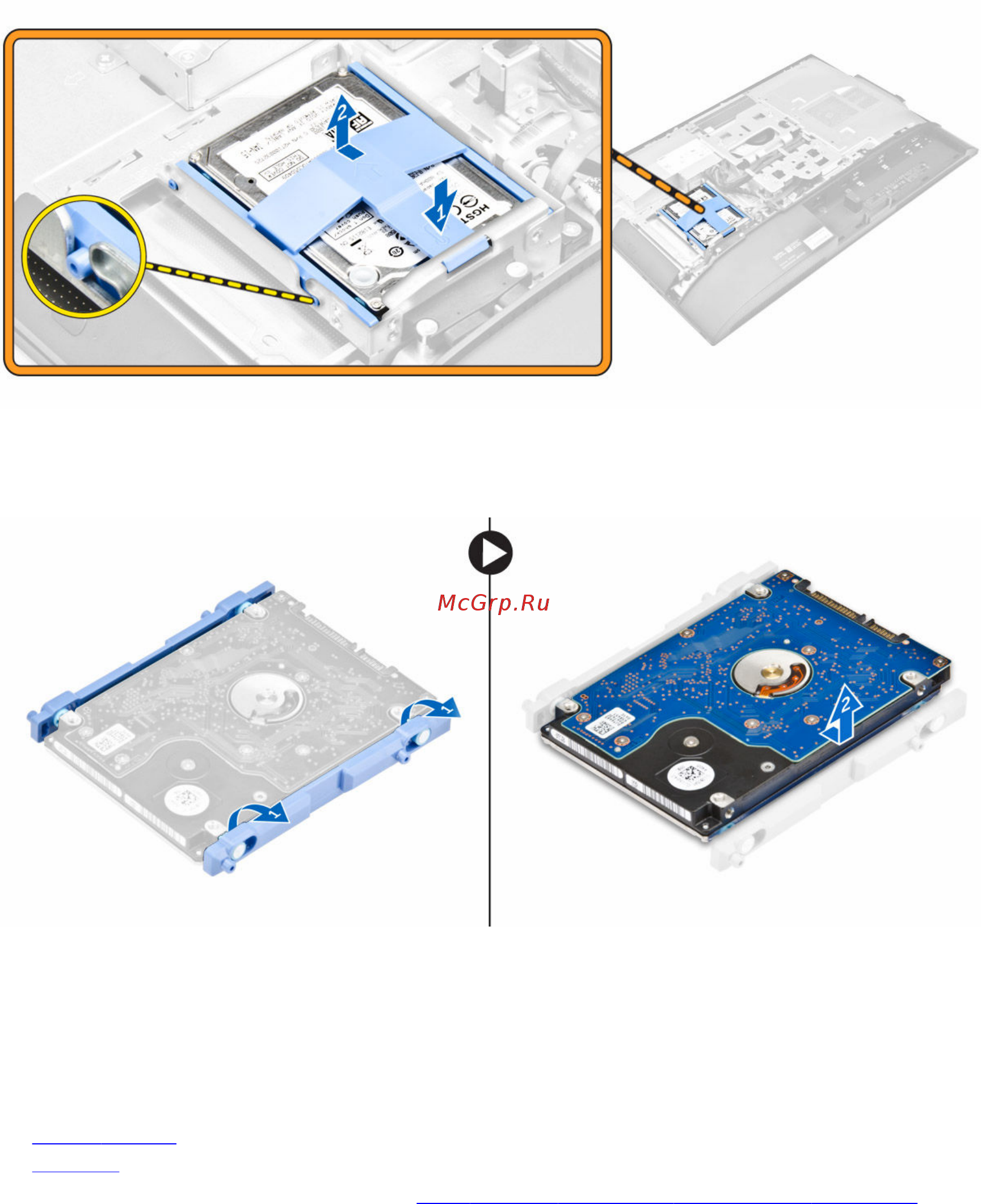 Dell OptiPlex 3240-9978 Черный [15/61] Установка жесткого диска в сборе