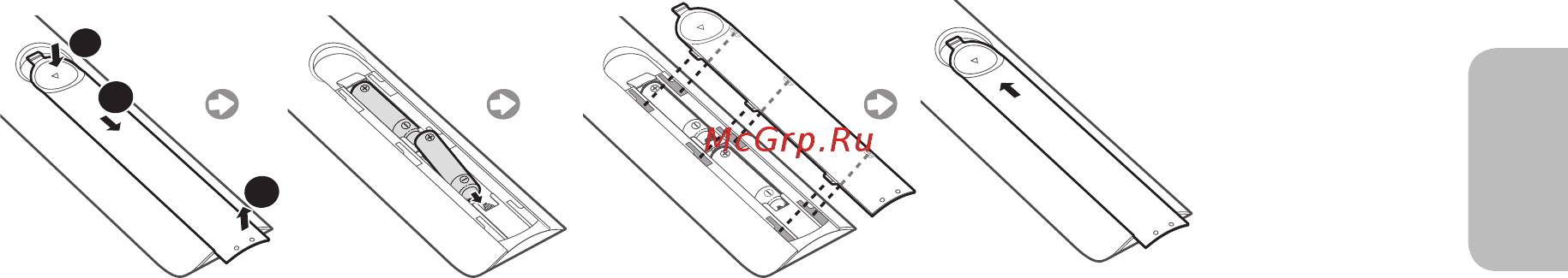 Samsung UE40MU6103UXRU [33/92] Installing batteries into the remote control battery size aaa