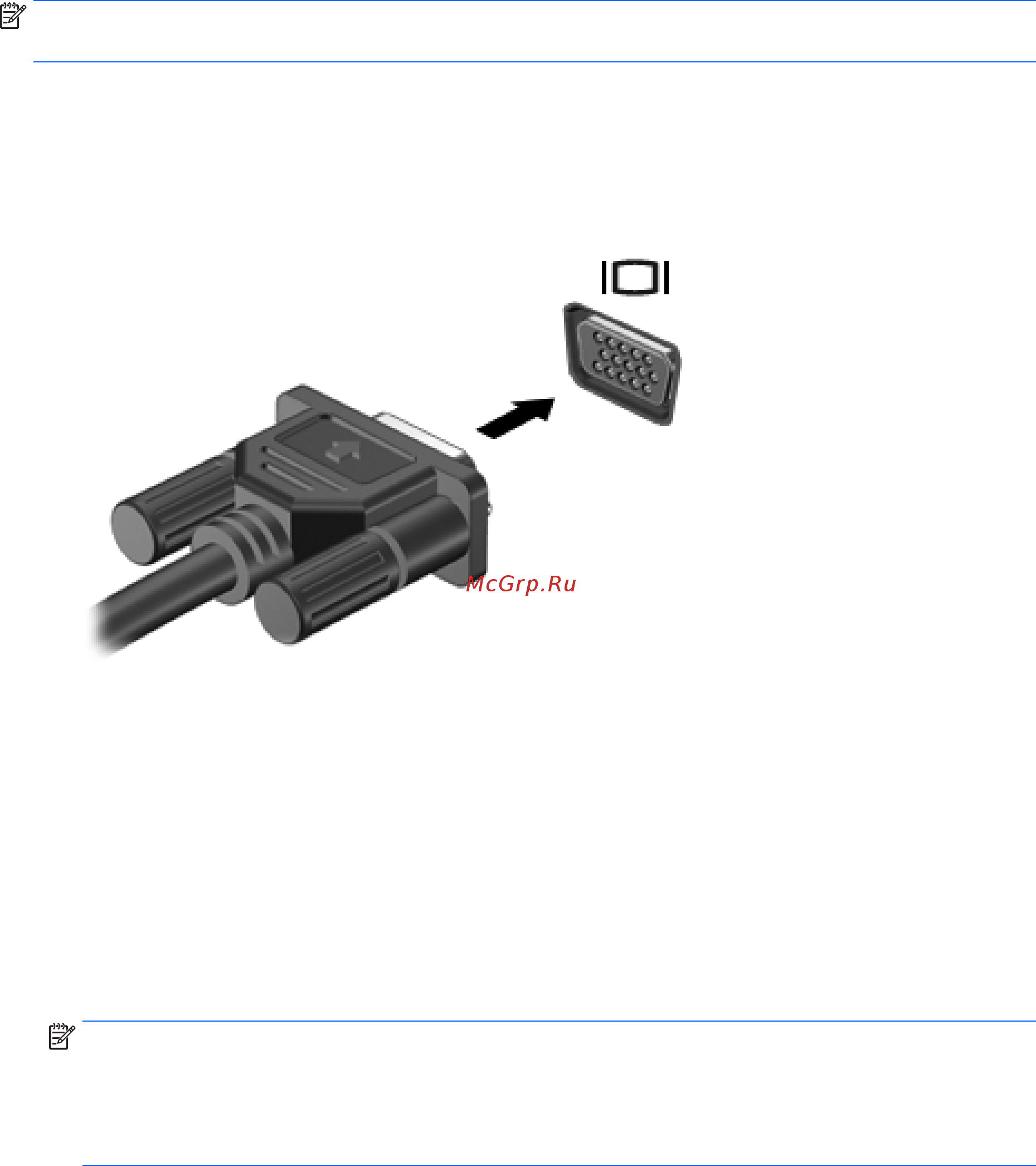 HP 1030 G1 (X2F04EA) [41/91] Подключение видеоустройств с помощью кабеля vga через дополнительное стыковочное устройство или устройство порта расширения только на некоторых продуктах