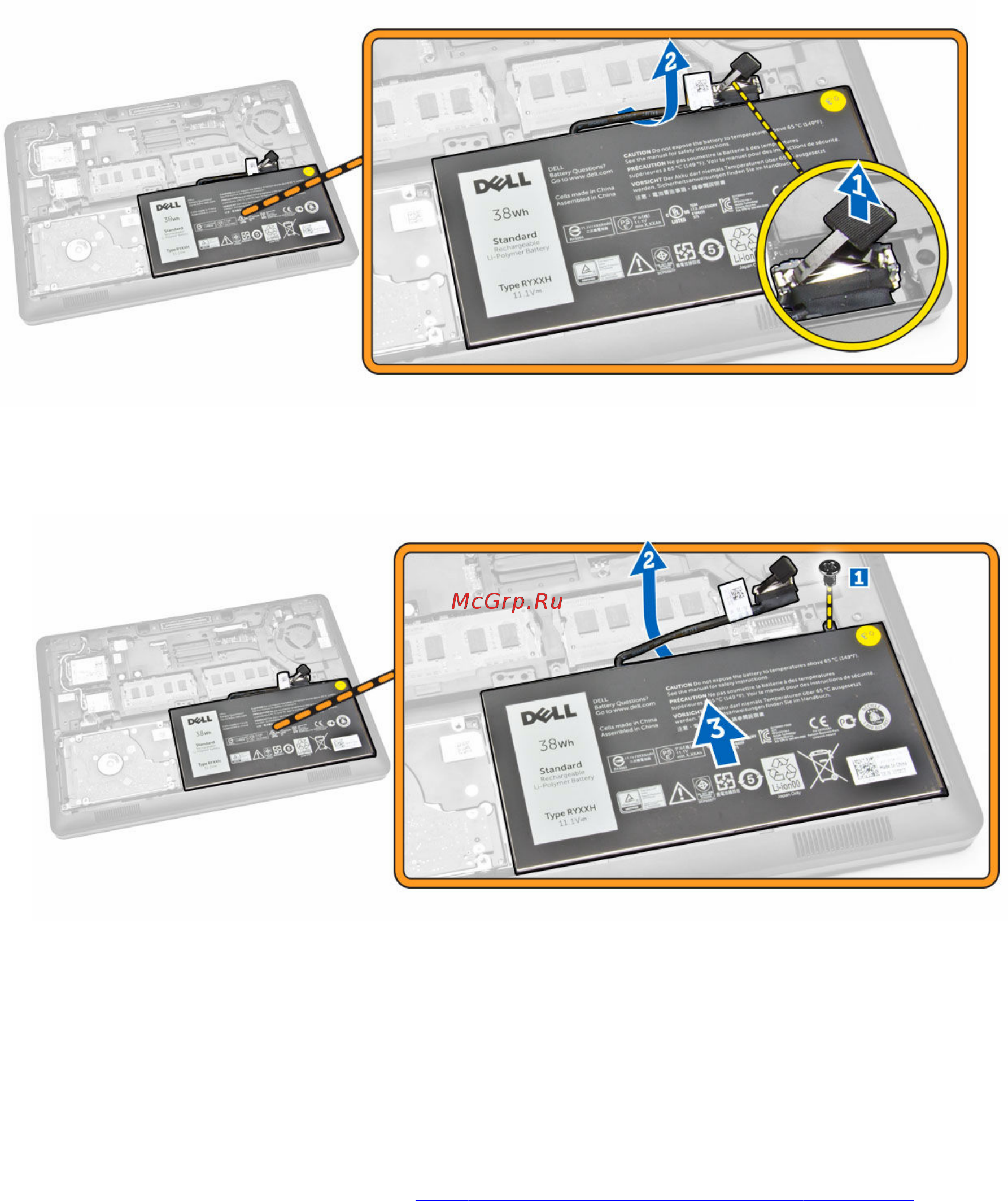 Dell E5250 (5250-7720) [10/65] Установка аккумулятора