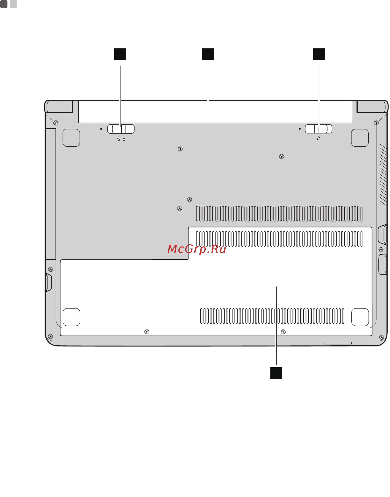 Lenovo 305-15 (80NJ00R4RK) [18/50] Вид снизу
