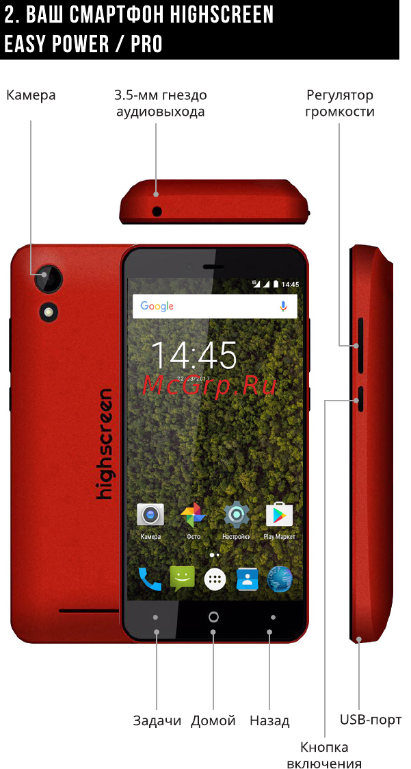Highscreen Easy Power Pro 16Gb Red Инструкция по эксплуатации онлайн [5/32] 293544