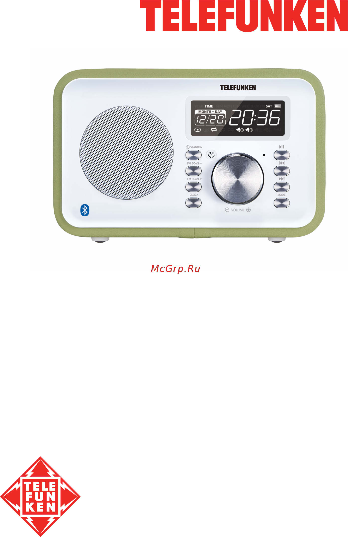 Telefunken TF-1581UB Green Инструкция по эксплуатации онлайн
