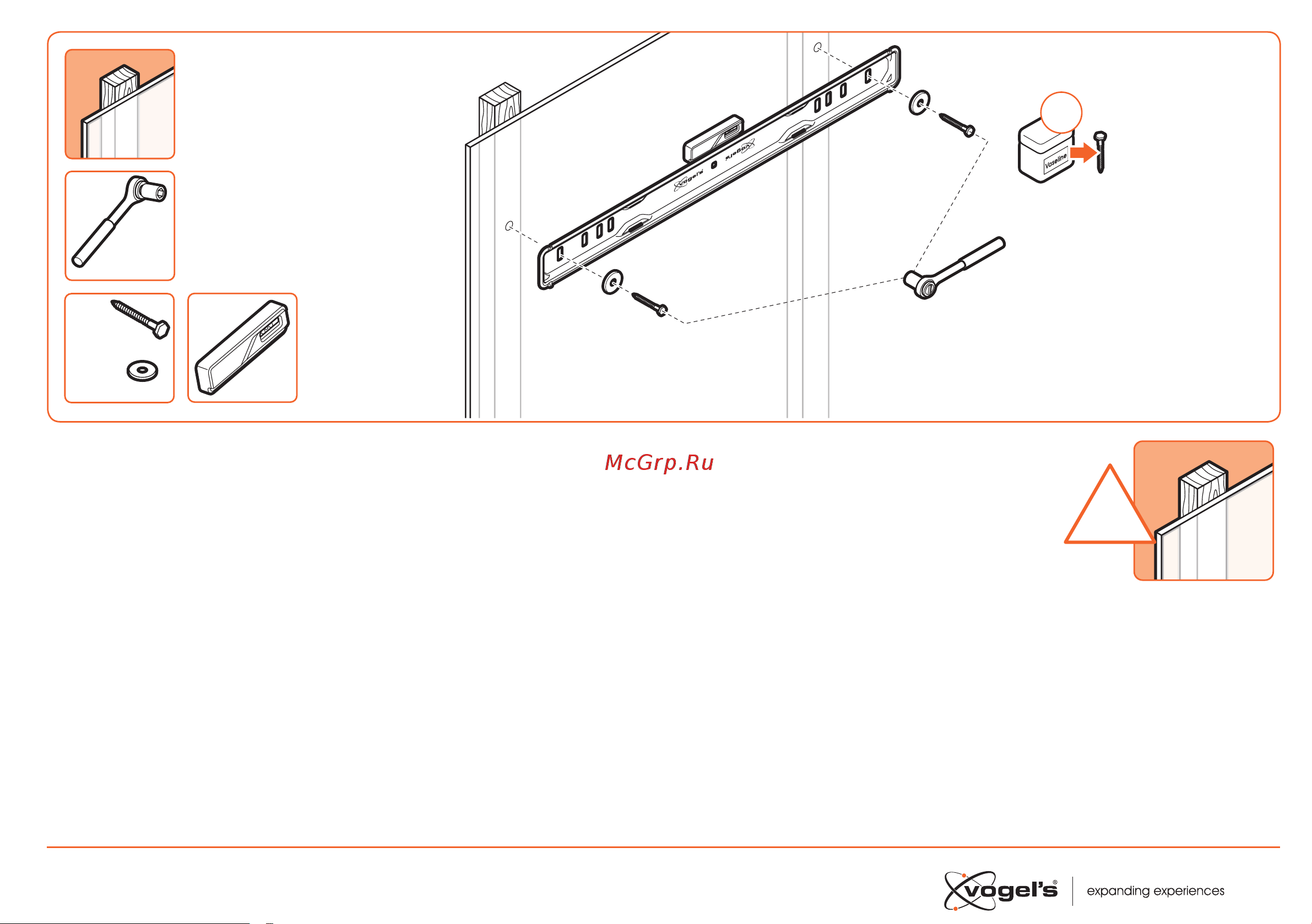 Vogels W50810 [13/21] Screw the wall mount a onto the wall