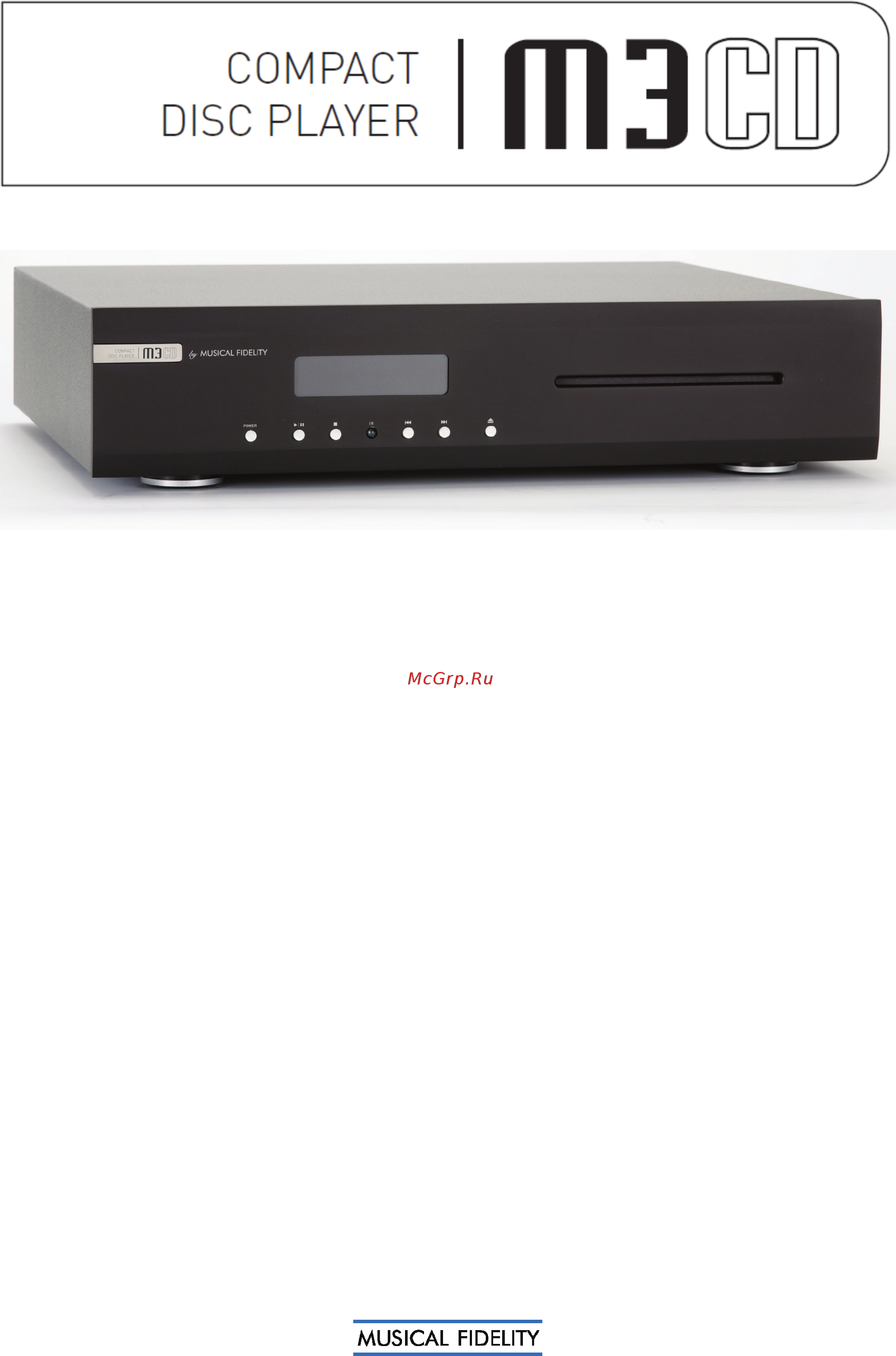 Musical Fidelity M3CD Black Инструкция по эксплуатации онлайн