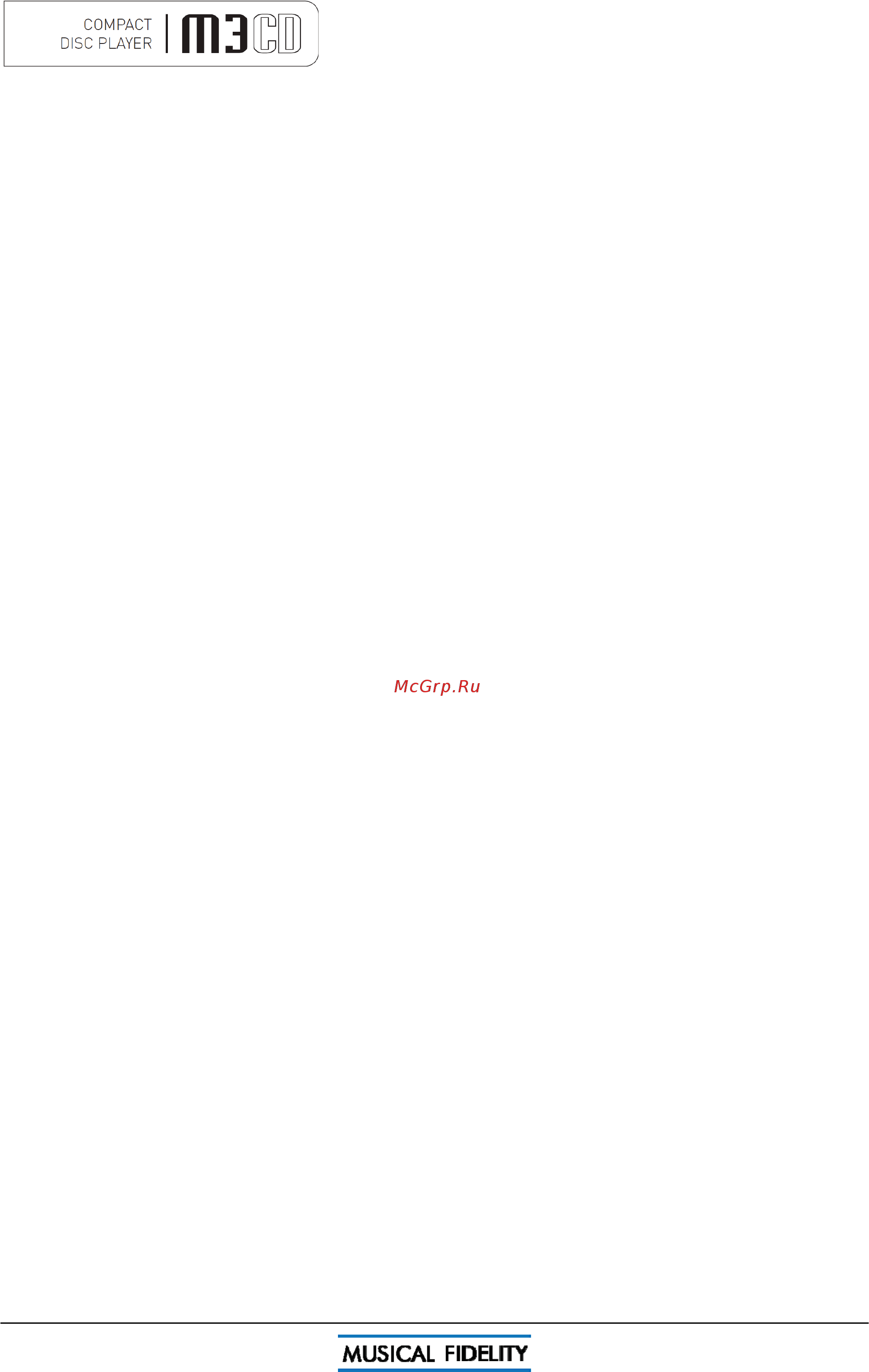 Musical Fidelity M3CD Black [5/16] Основные рекомендации