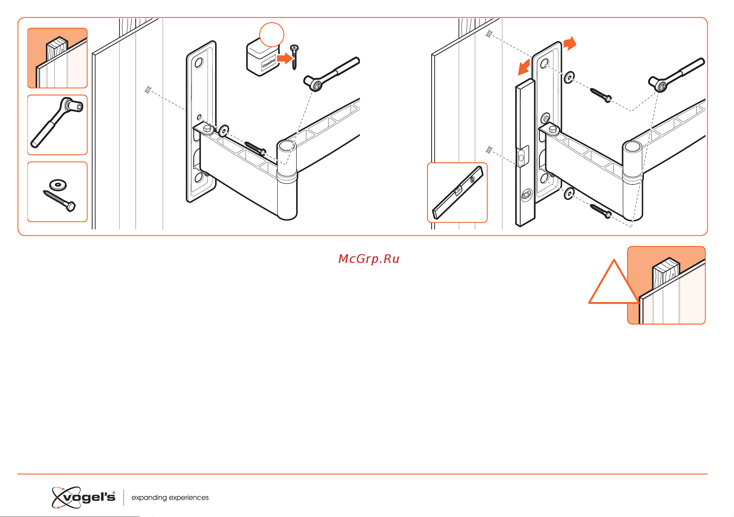 Vogels W53071 8453071 [12/20] Screw the wall mount a onto the wall