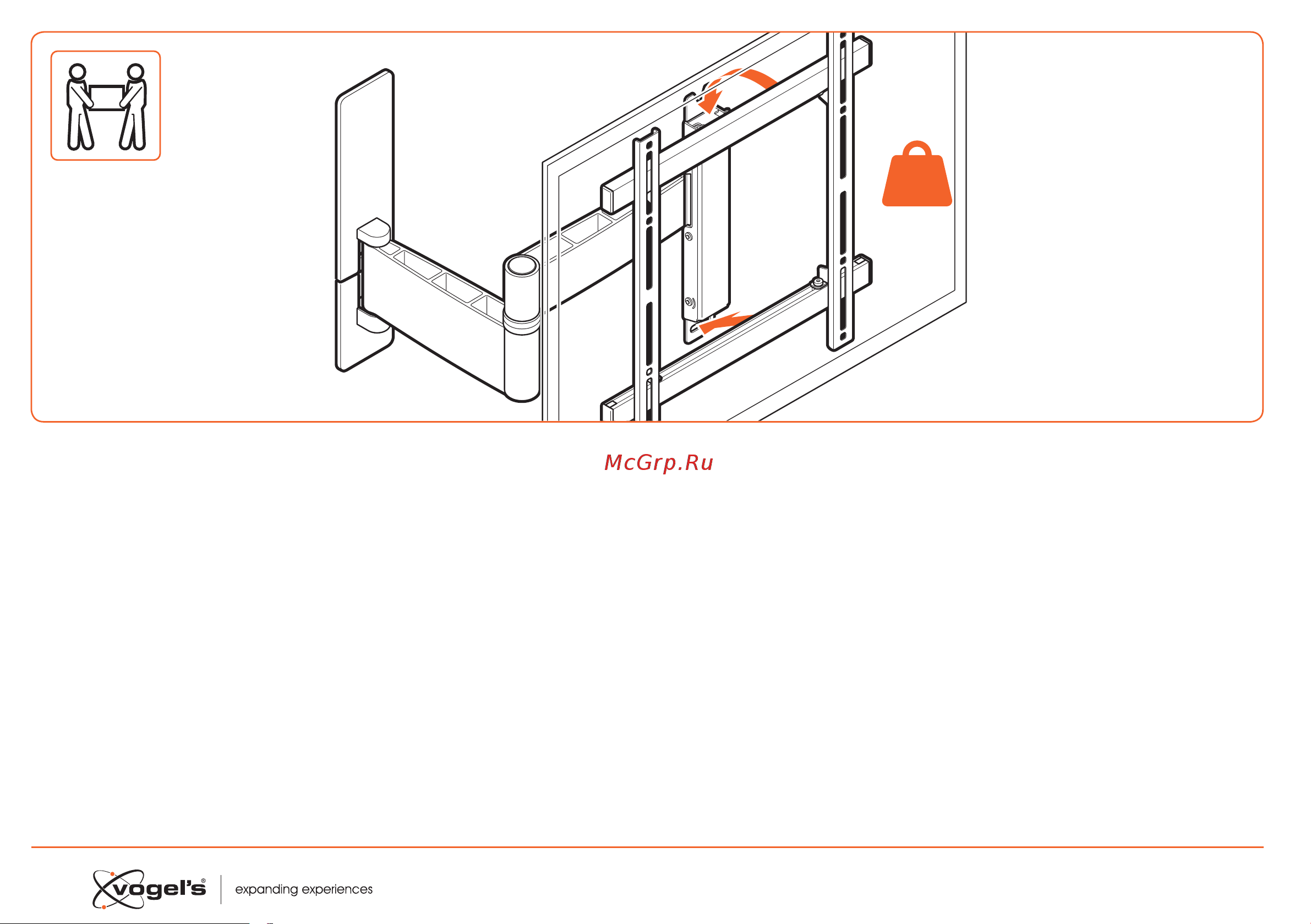 Vogels W53071 8453071 [14/20] Hook the tv onto the wall mount