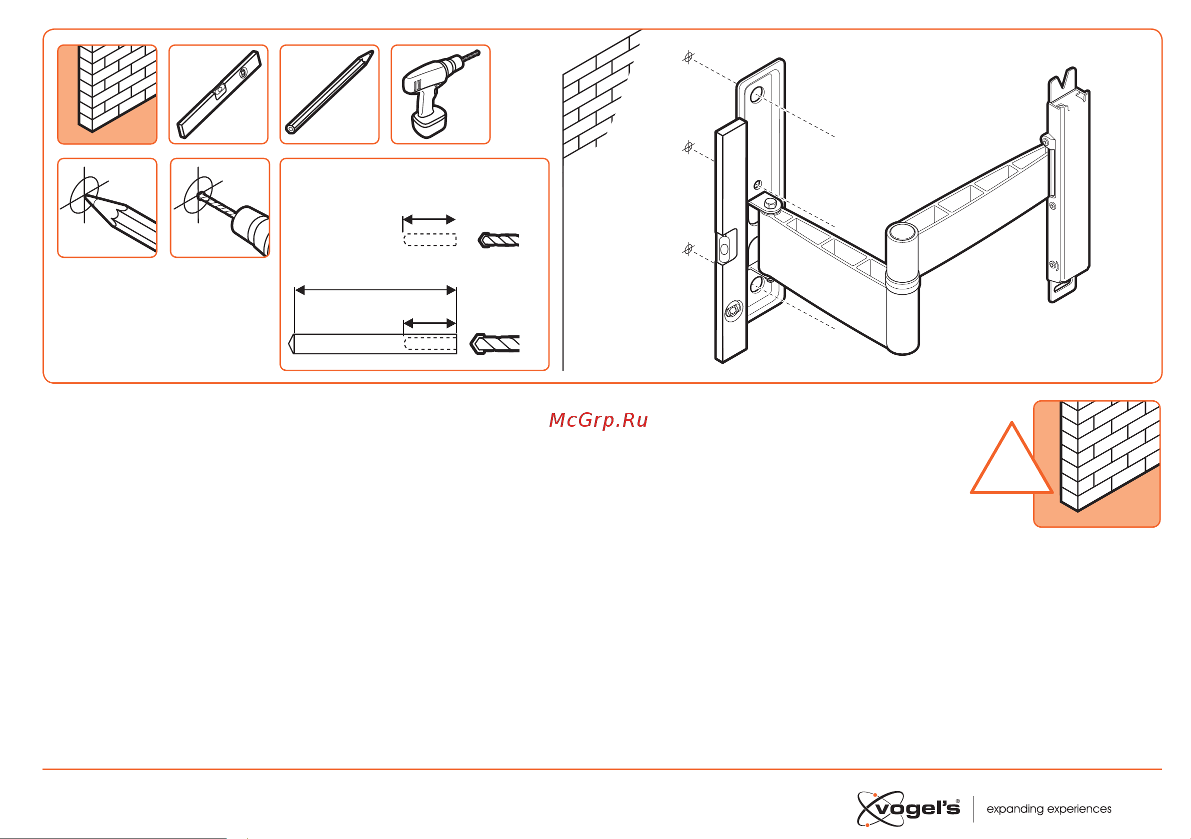 Vogels W53071 8453071 [9/20] Drill the holes