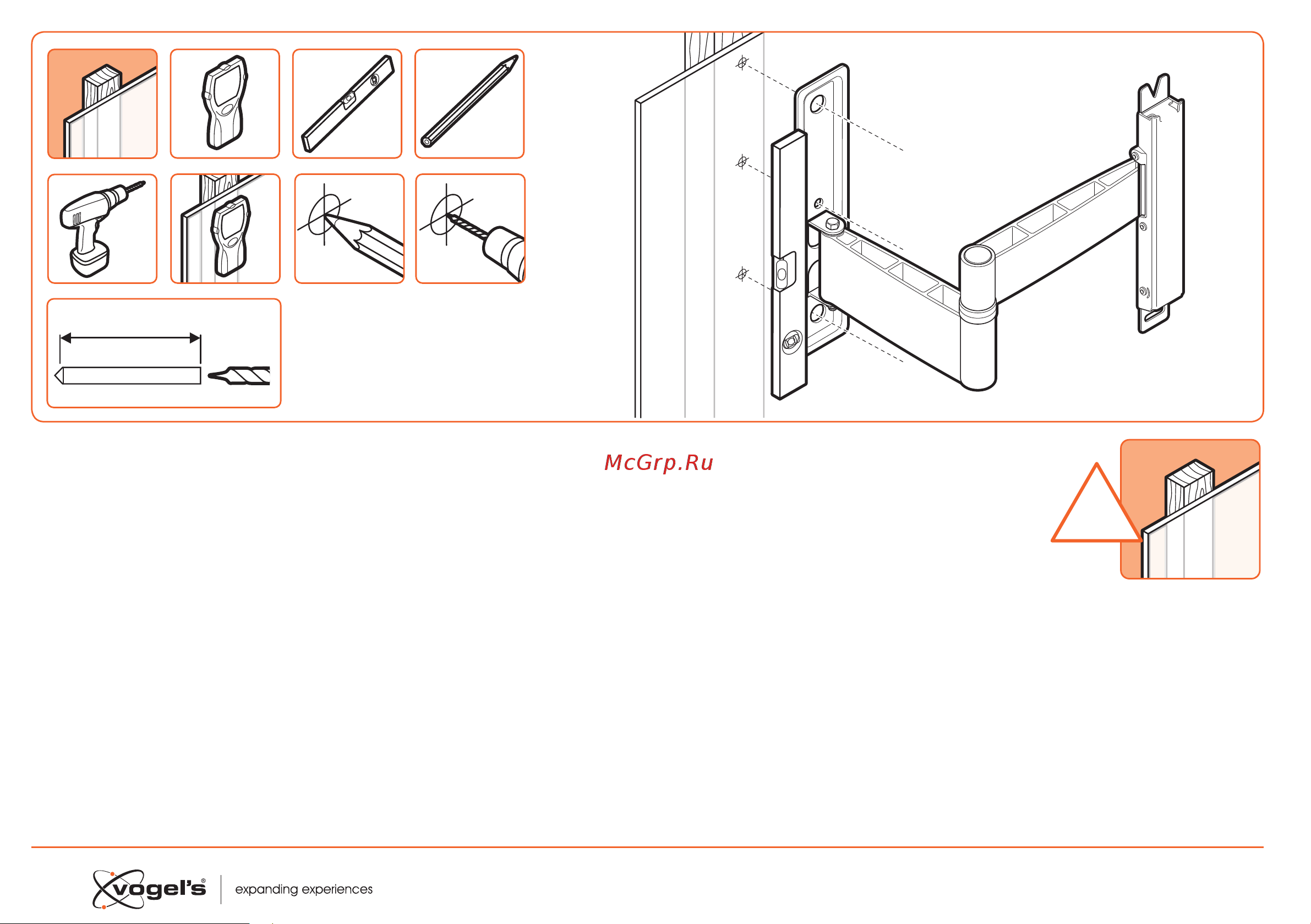Vogels W52071 8452071 [10/20] Drill the holes