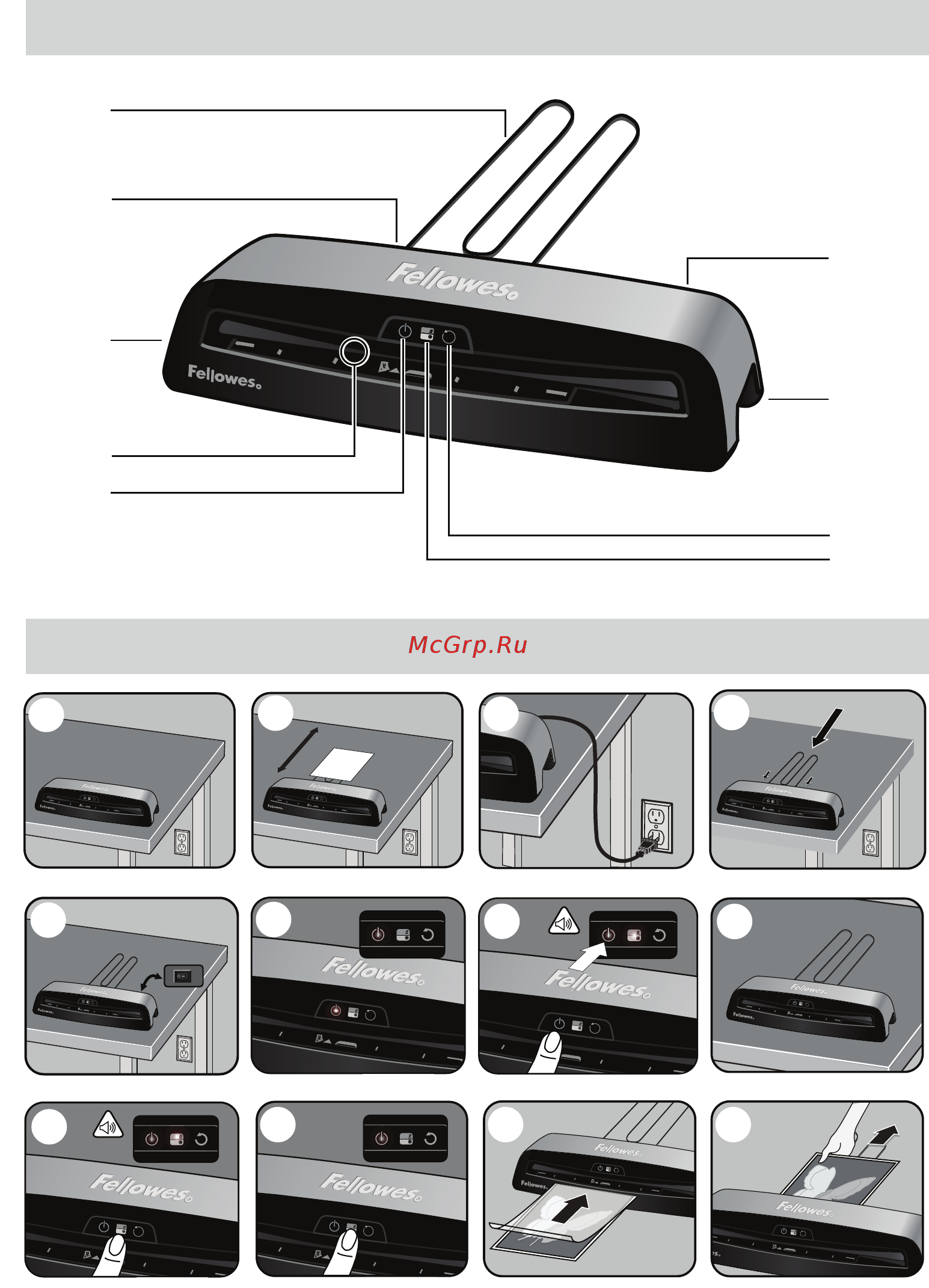 Fellowes Neptune 3 A3 FS-57215 FS-57215 Серый, черный [3/81] Menu a3