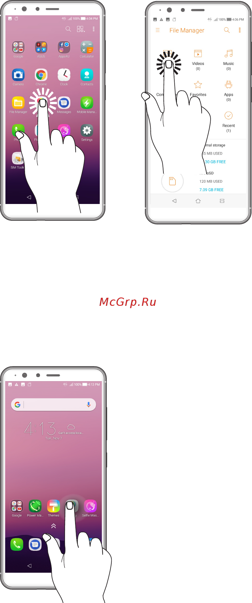 Asus ZENFONE MAX PLUS M1 ZB570TL 32 GB GOLD [18/100] Использование сенсорного экрана