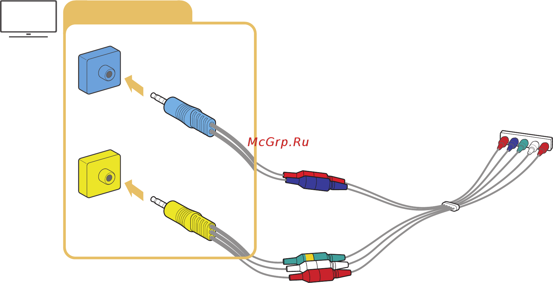 Samsung UE55M6500AU Black [22/155] Подключение с помощью компонентного кабеля только для моделей с разъемами component in av in