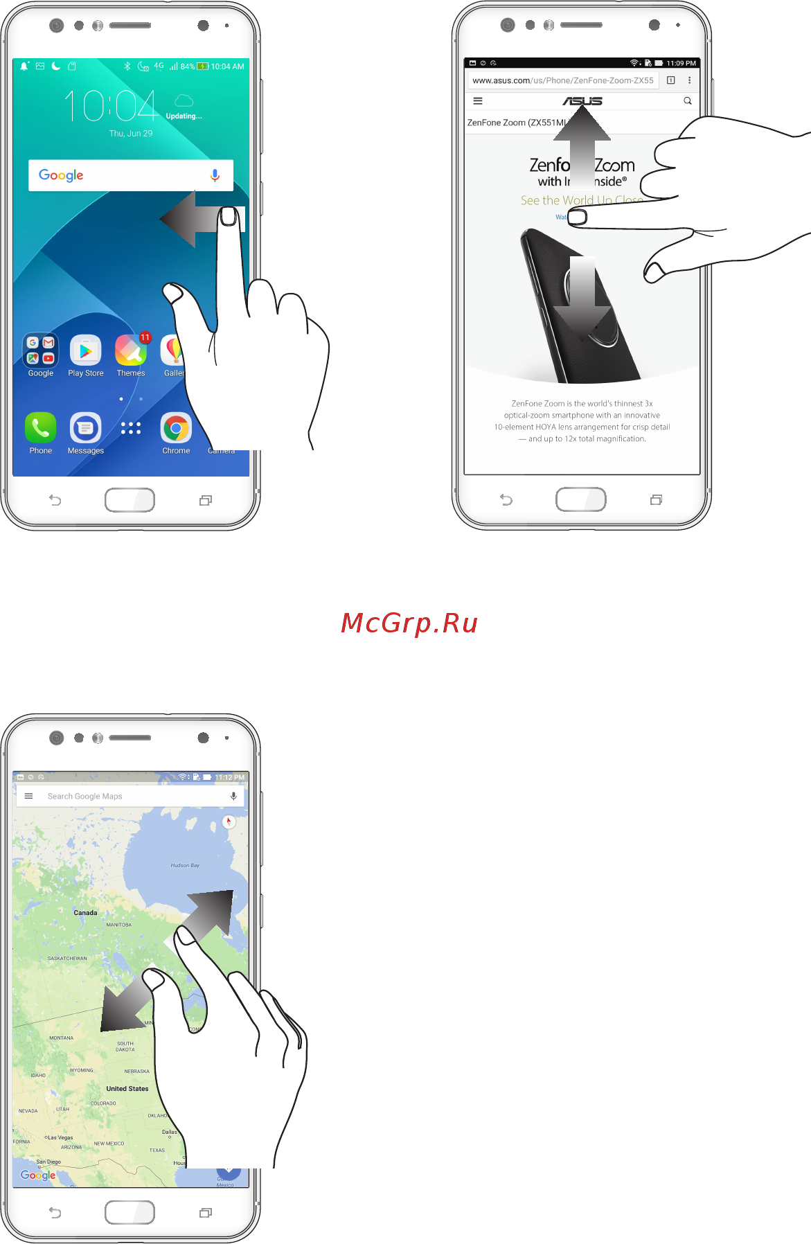 Asus ZENFONE 4 SELFIE ZD553KL BLACK [19/106] Перемещение по страницам или экранам