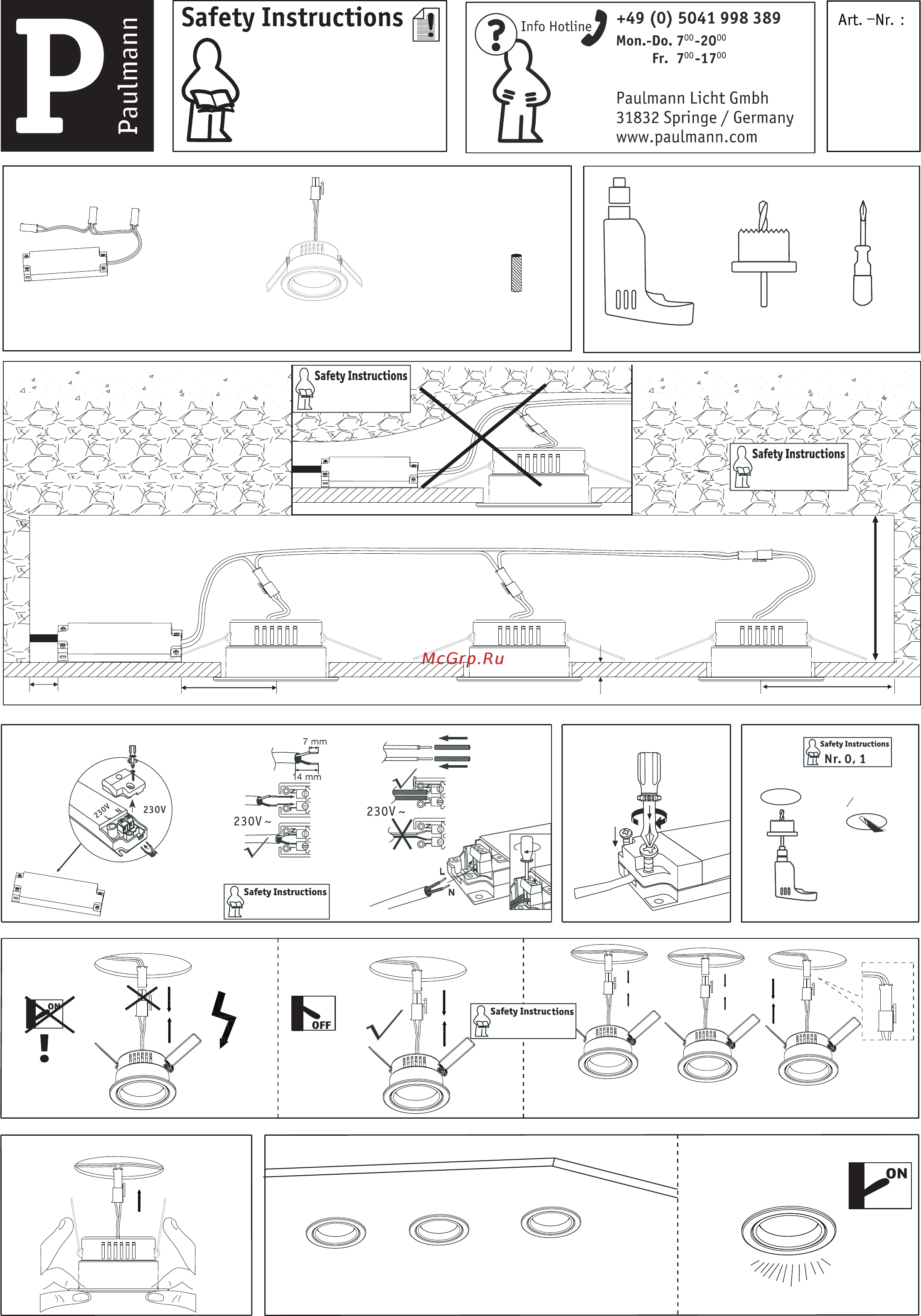 Paulmann Quality Aya Led 92022 Инструкция по эксплуатации онлайн
