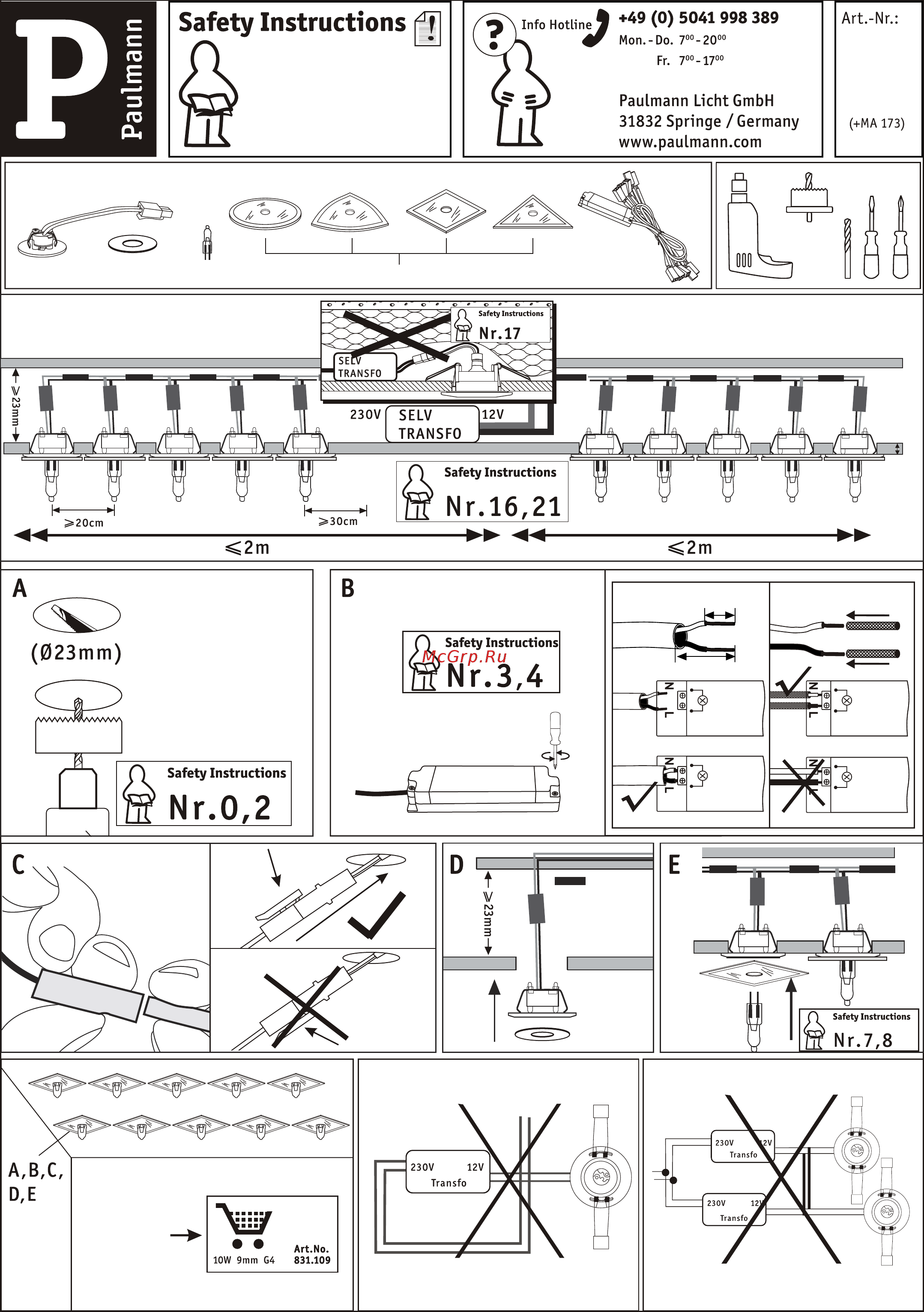 Paulmann Star Line Mirror Triangel 98535 Инструкция по эксплуатации онлайн
