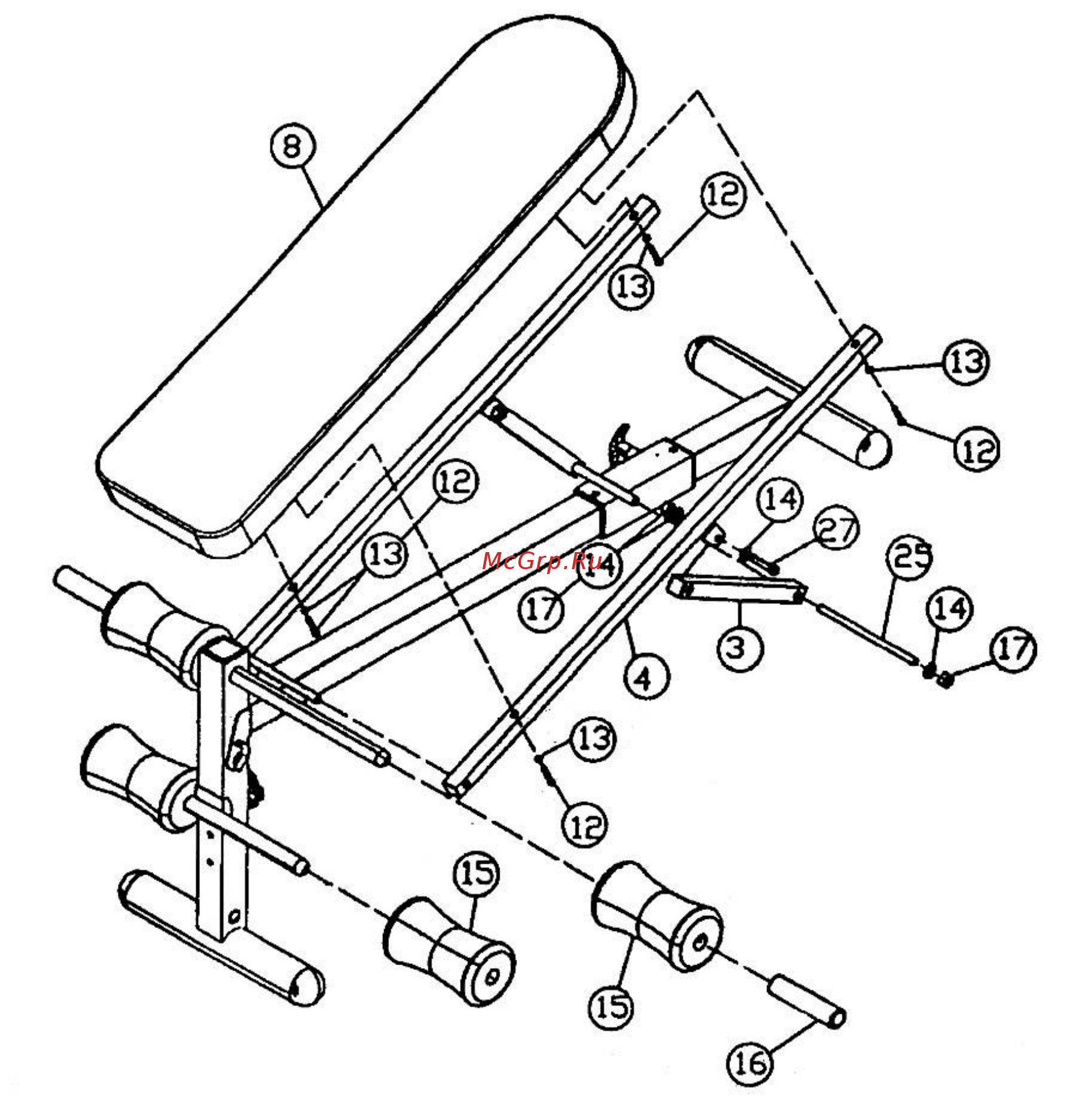HouseFit 110кг max DH-8136 Инструкция по эксплуатации онлайн [7/7] 297152
