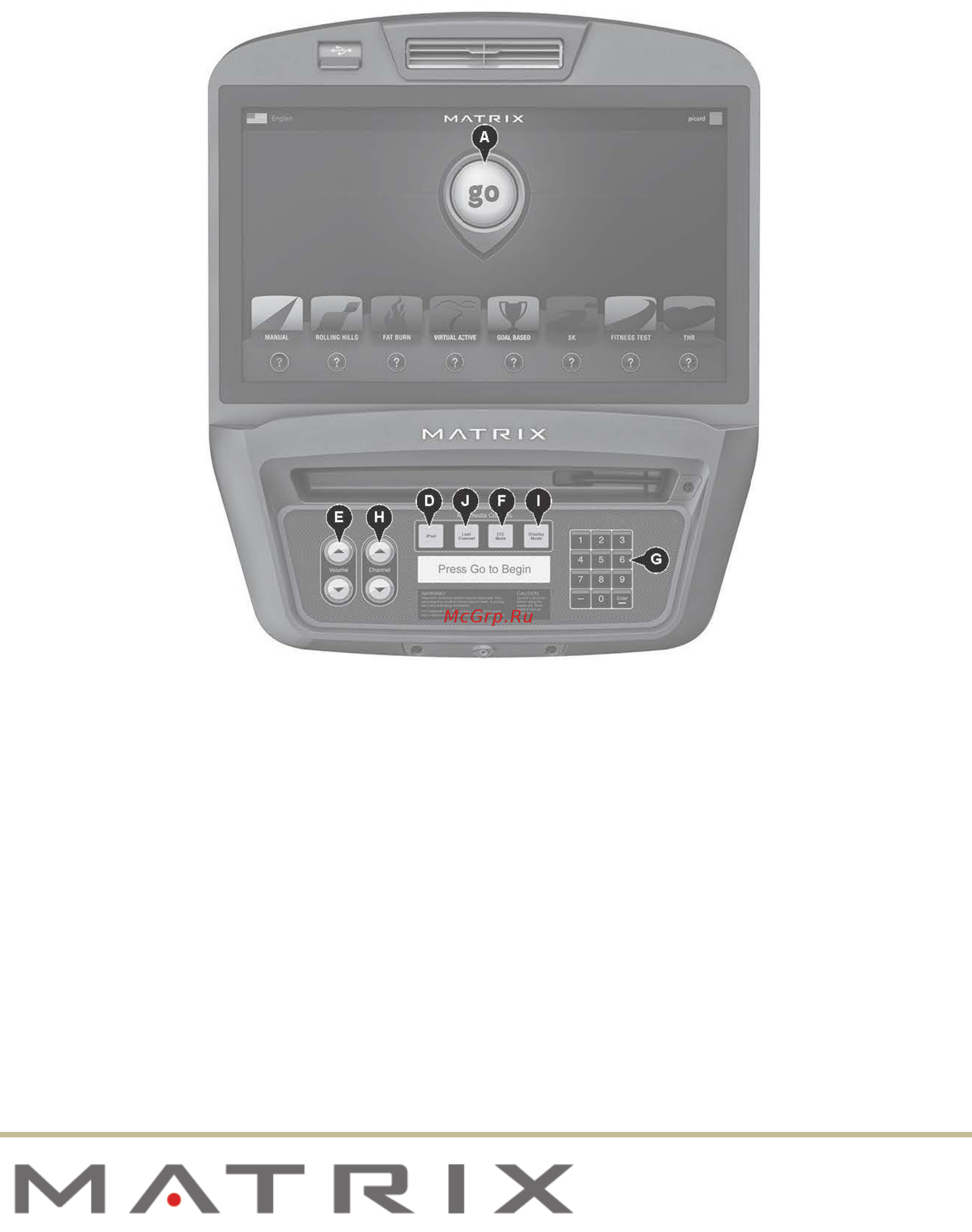 Matrix Fitness R7XI [15/25] Работа с консолью