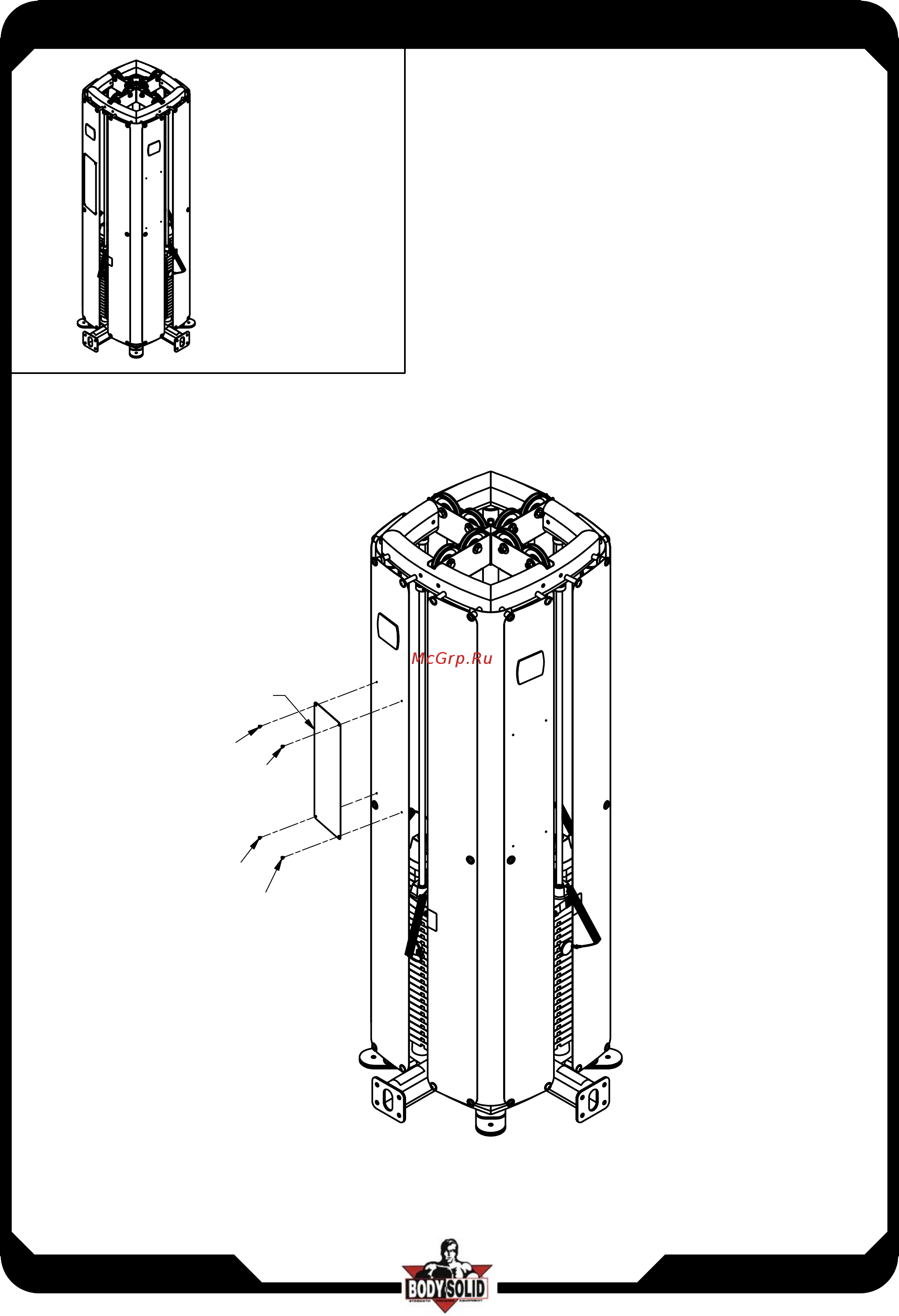 Body Solid ProDual Профессиональный, Грузоблочный Body-Solid DGYM [18/18] Above shows step 8 assembled and completed