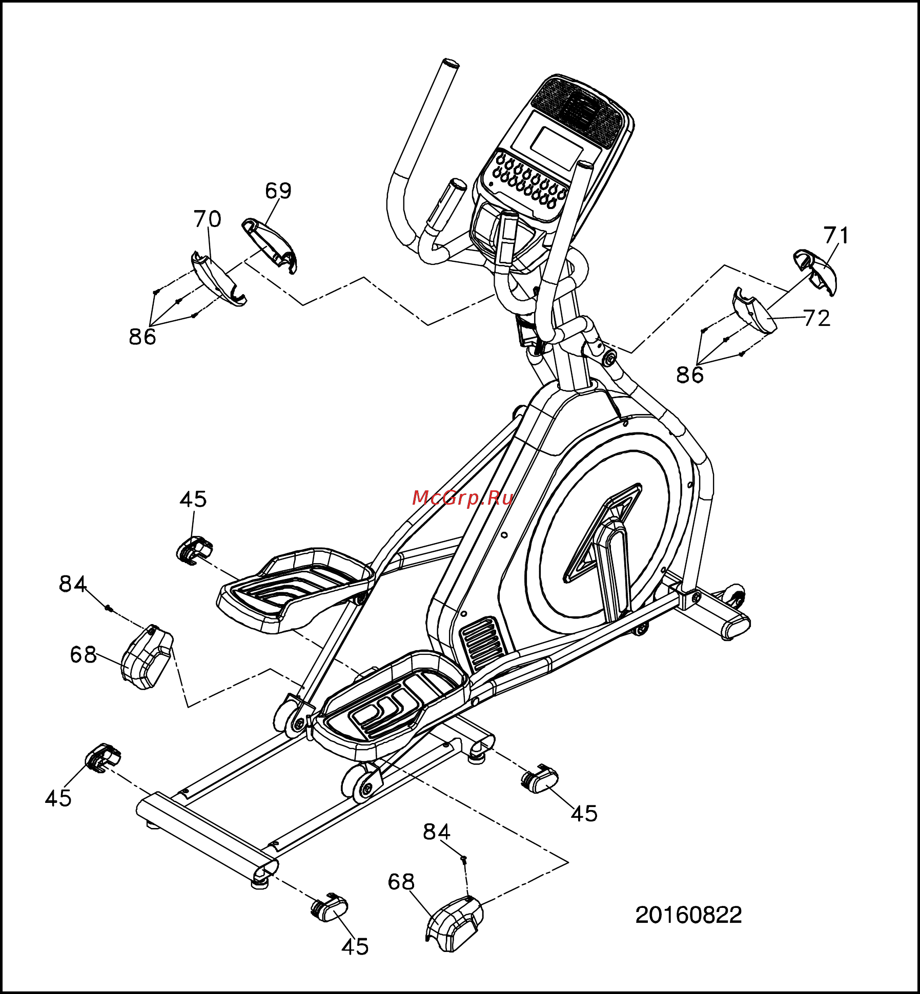 Spirit Fitness XE310 [10/22] Пластиковые кожухи
