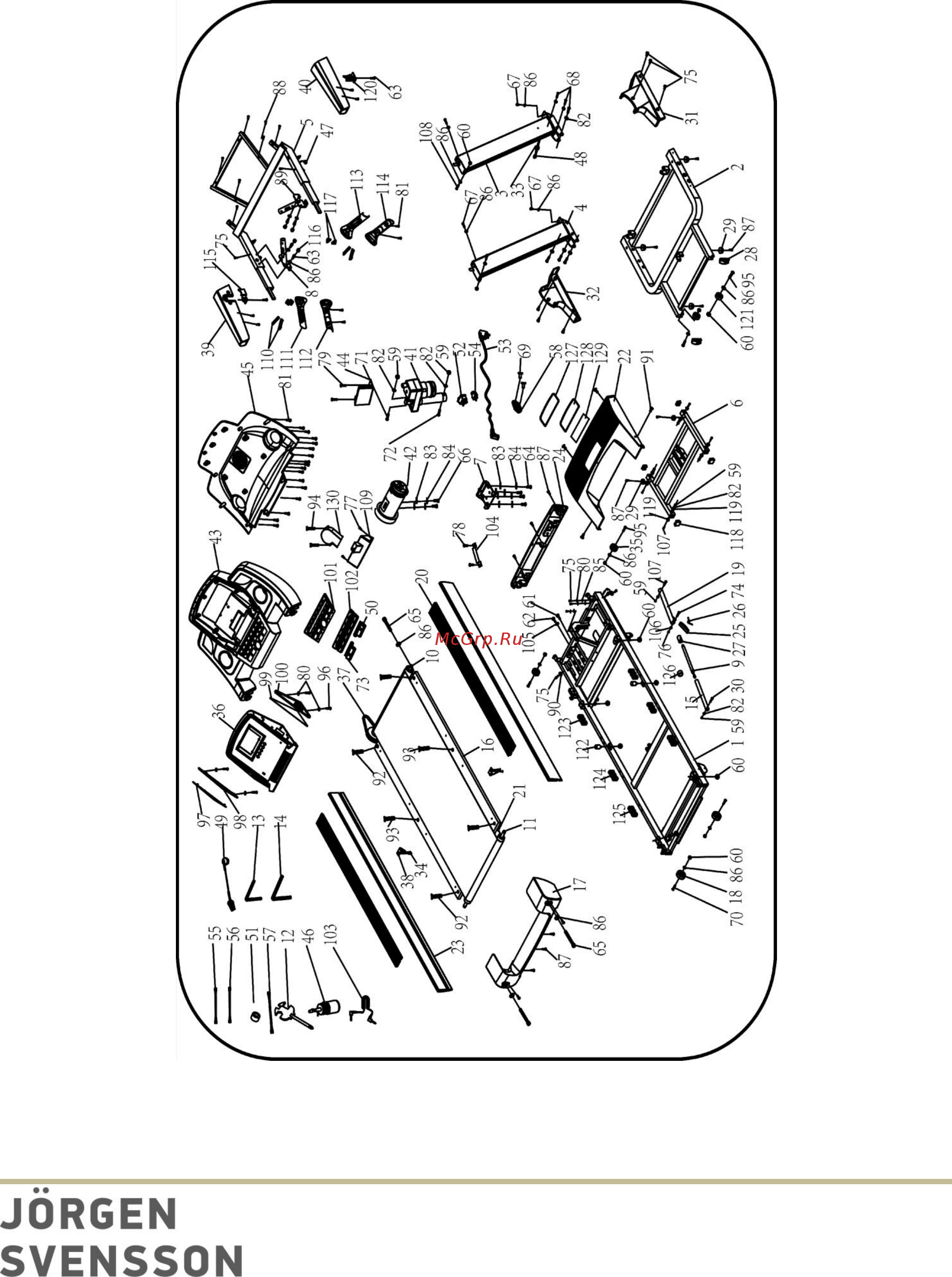 SVENSSON INDUSTRIAL OMEGA МАКС. 160 КГ [12/26] Схема тренажера в разобранном виде