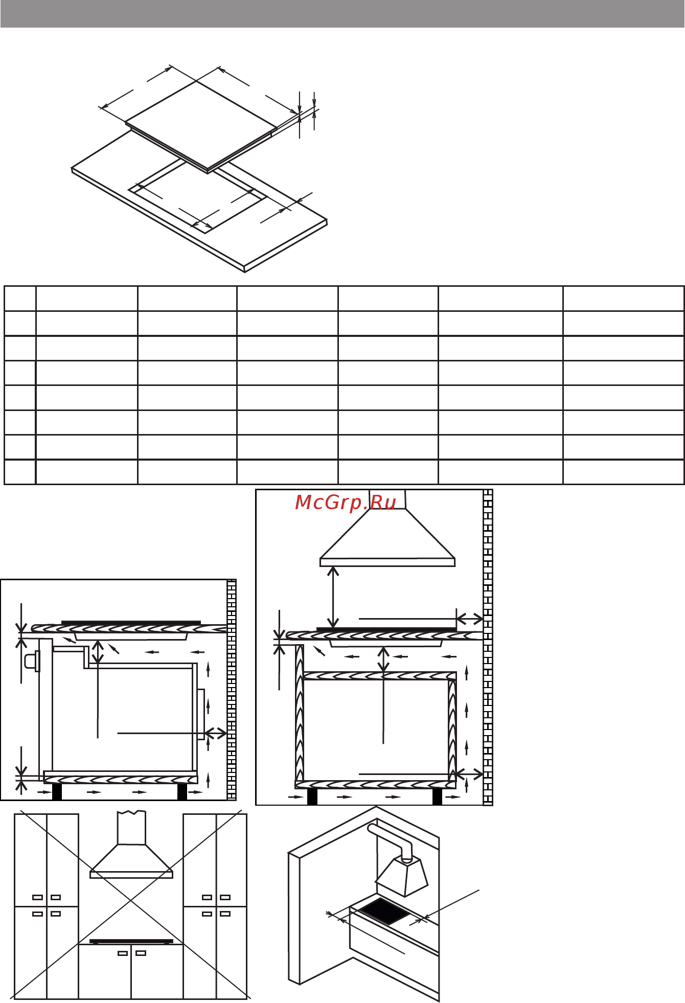 ElectronicsDeluxe TG2 400215F -007 [8/28] Размеры проема для плиты