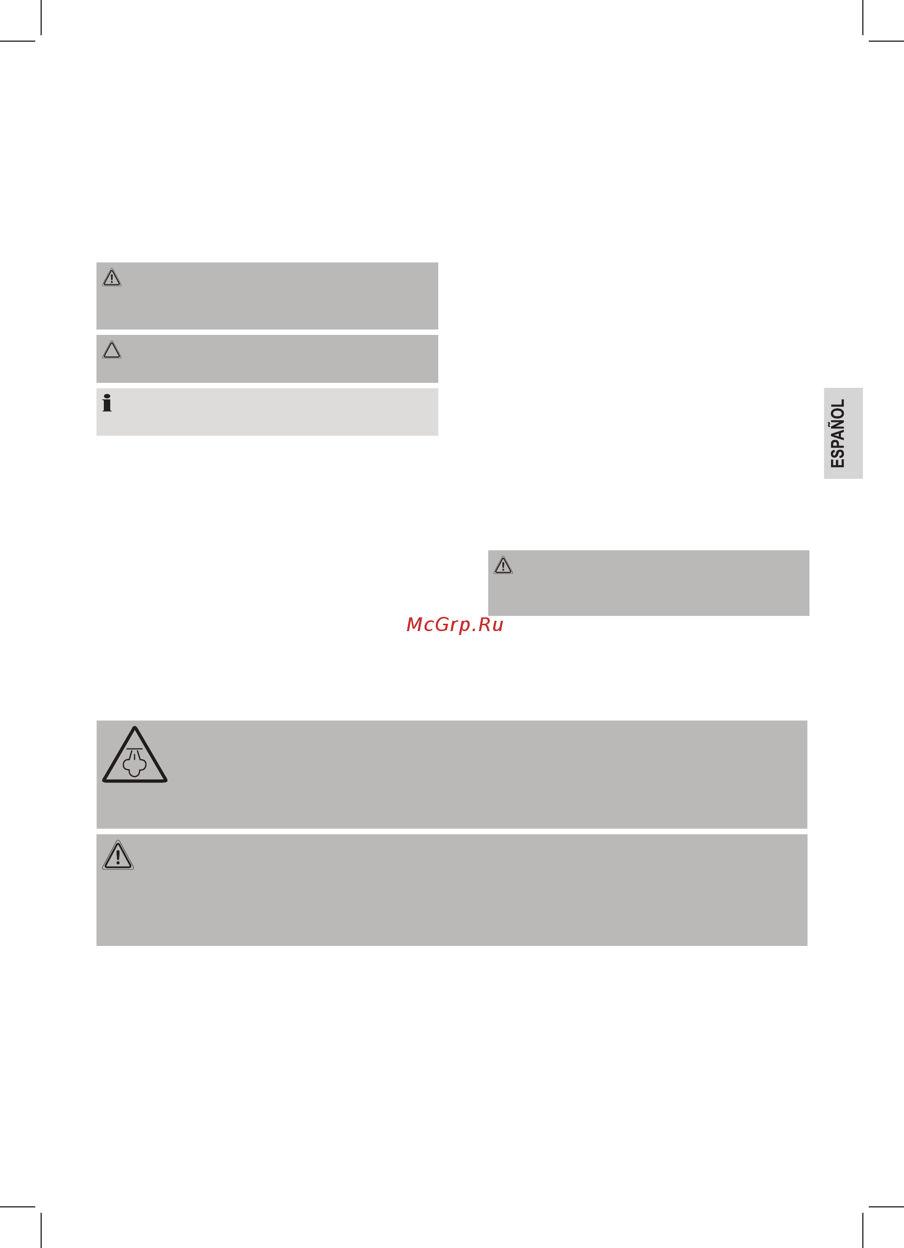 Clatronic DR 3535 antrazit 3,5 Bar [17/50] Instrucciones especiales de seguridad para el aparato