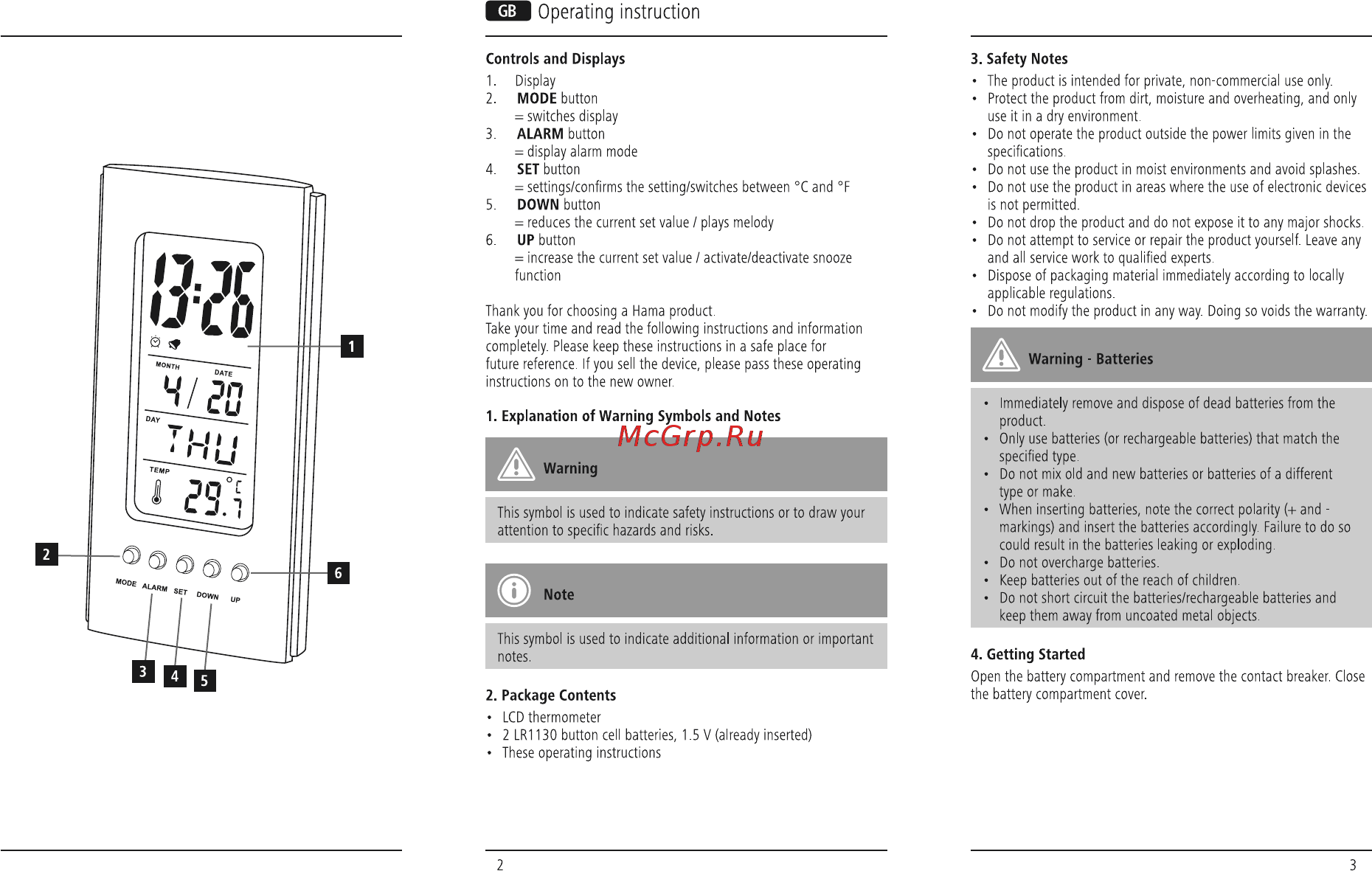 Hama H-75298 [2/23] Controls and displays