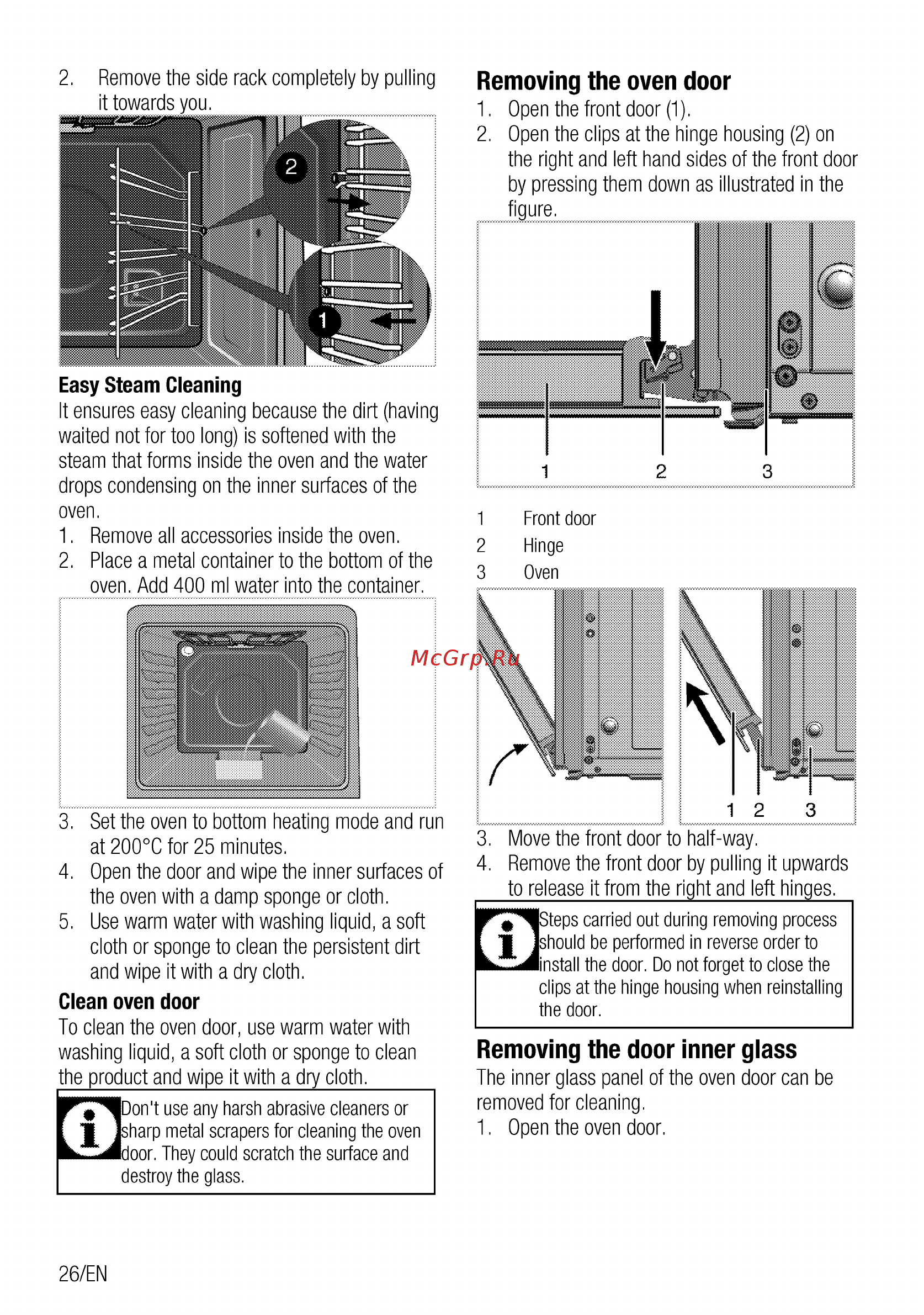 Beko CSE 57300 GS Серебристый [26/96] Removing the door inner glass