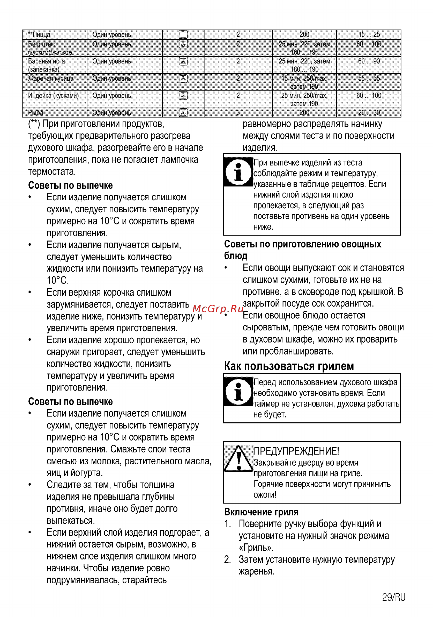 Beko CSE 57300 GS Серебристый [57/96] Как пользоваться грилем_______