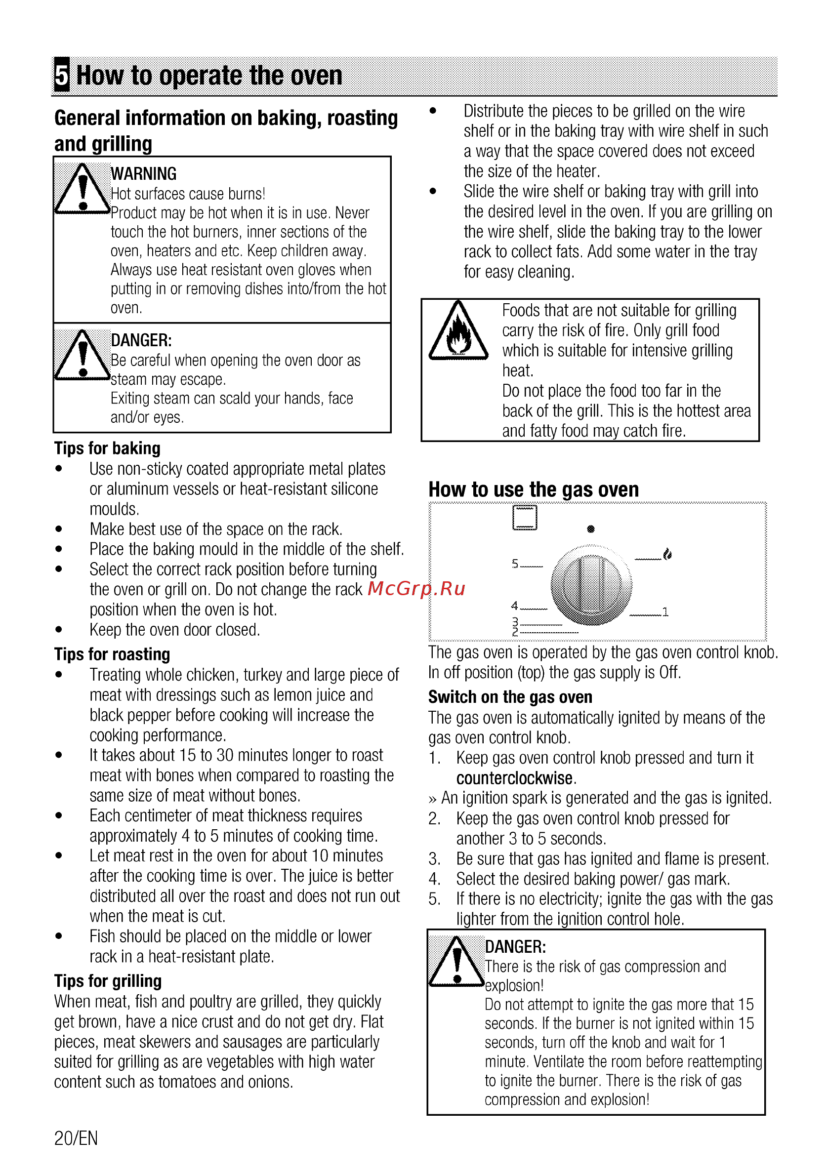 Beko 7751388313 [20/60] General information on baking roasting and grilling