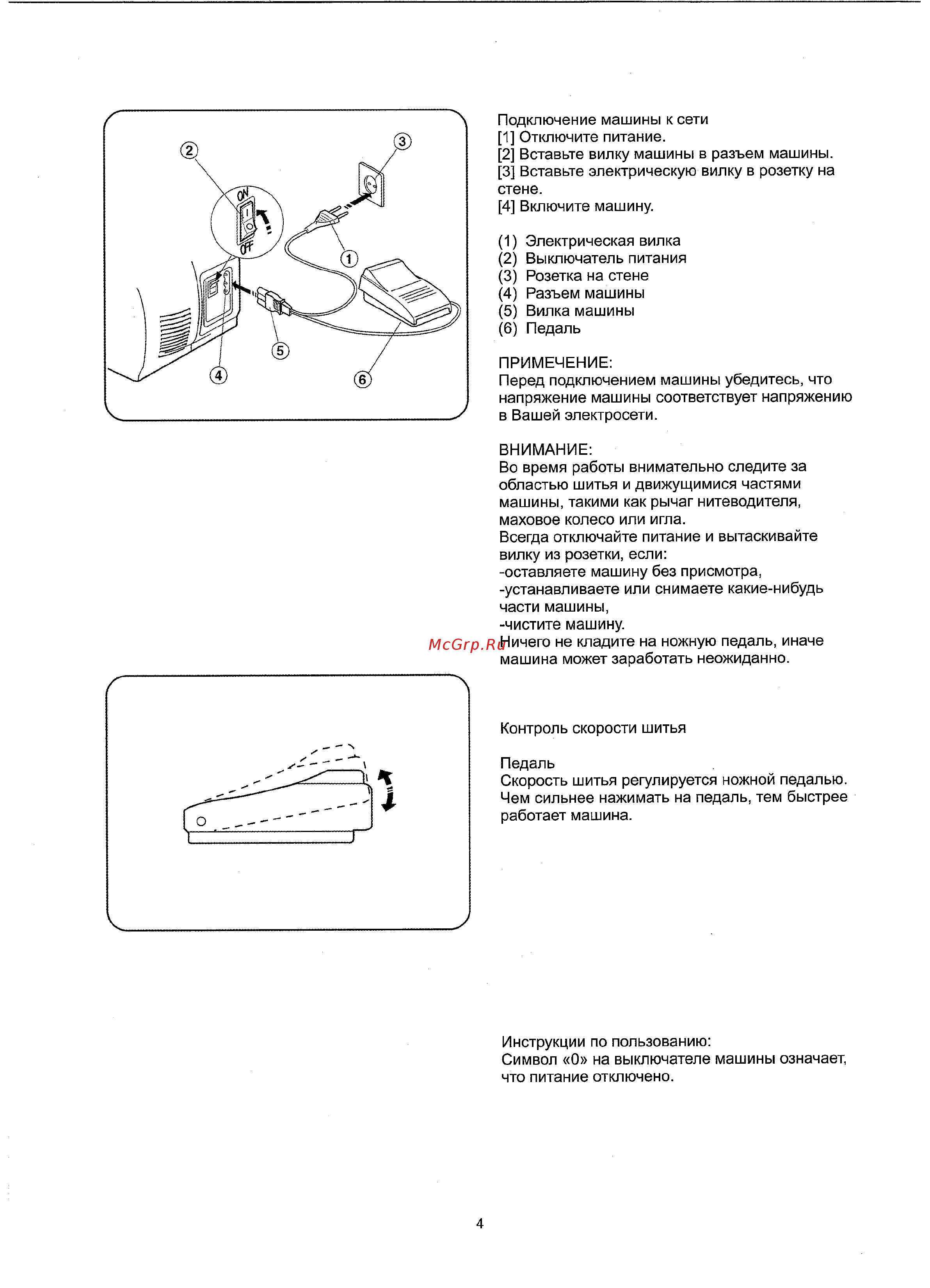 Janome VS50 белый Инструкция по эксплуатации онлайн [6/32] 298496